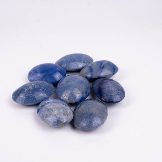 Blue Aventurine Palm Stone Healing Crystal Pocket Gemstone