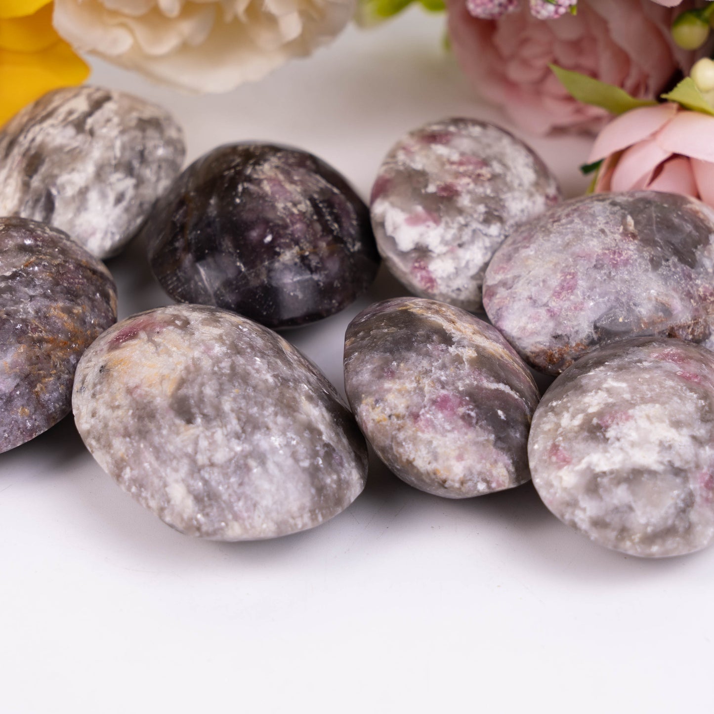 Plum Tourmaline Irregular Polished Palm Stone