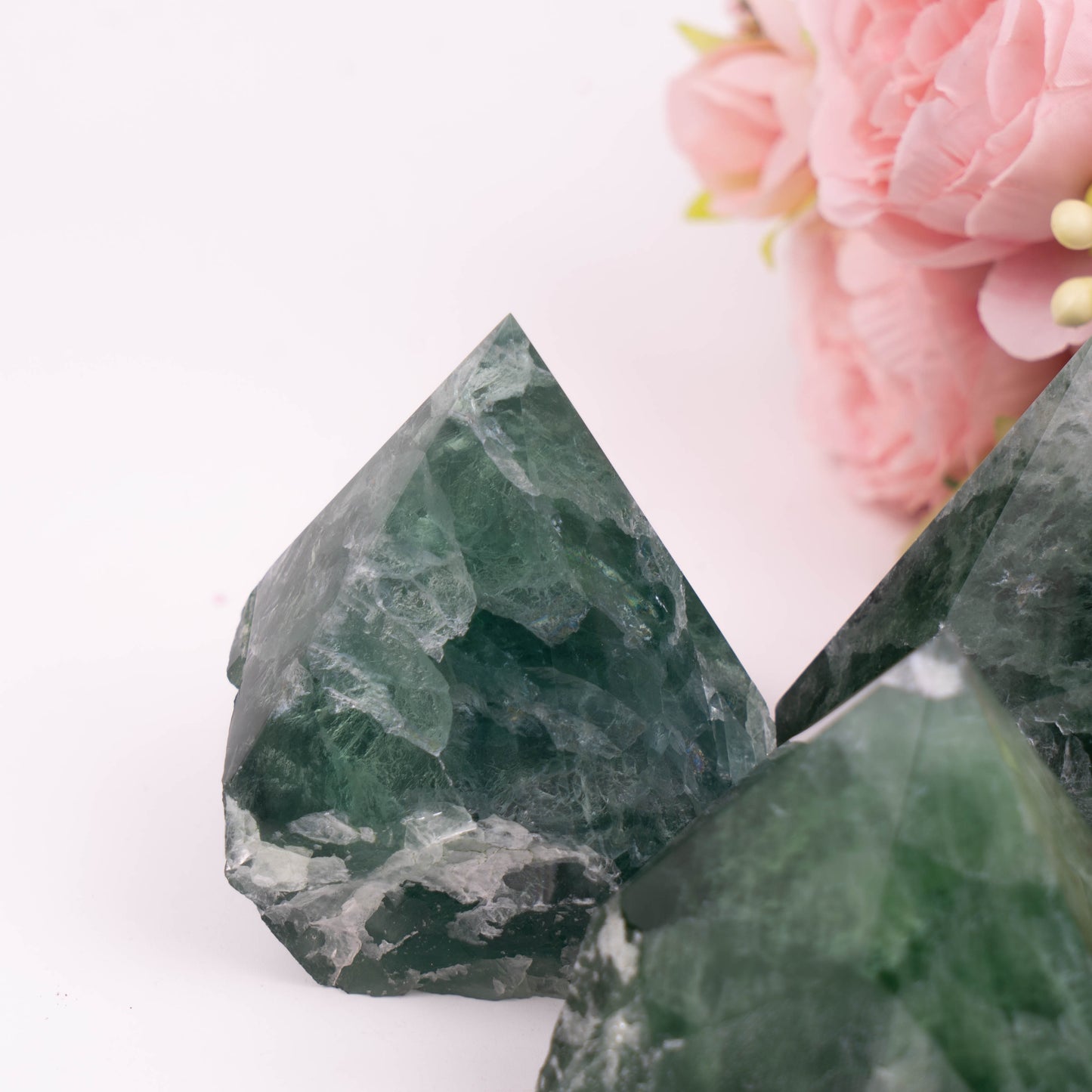 Green Fluorite Raw Stone Single Point