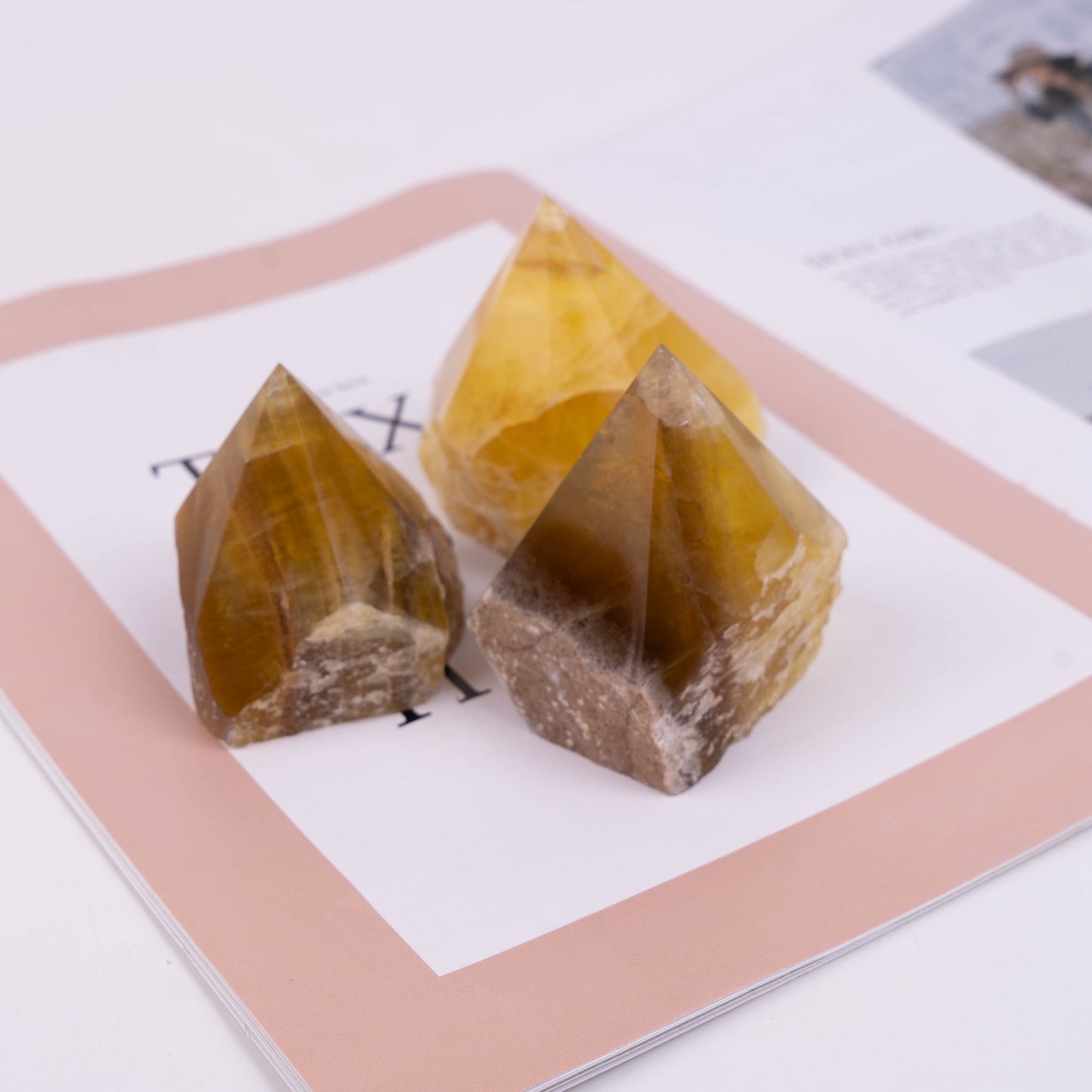 Yellow Fluorite Raw Stone Single Point