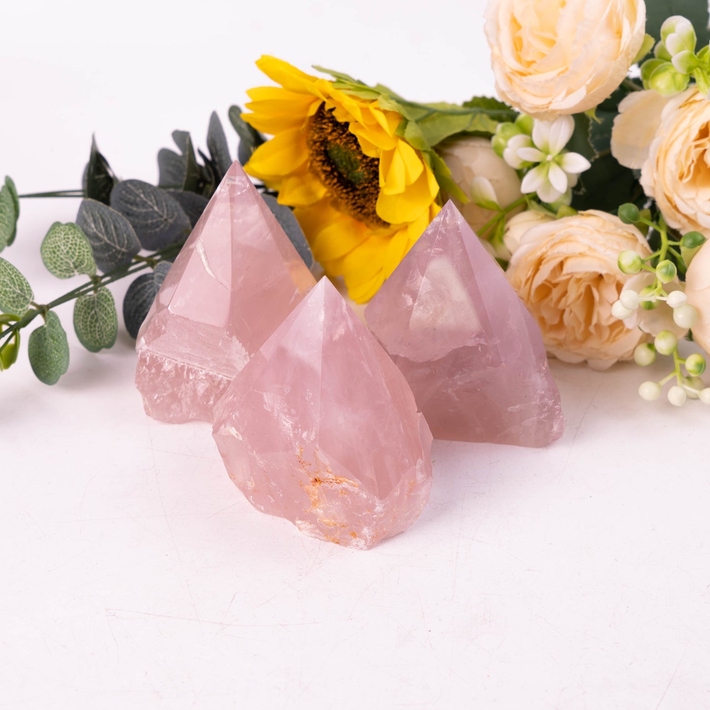 Rose Quartz Raw Stone Single Point