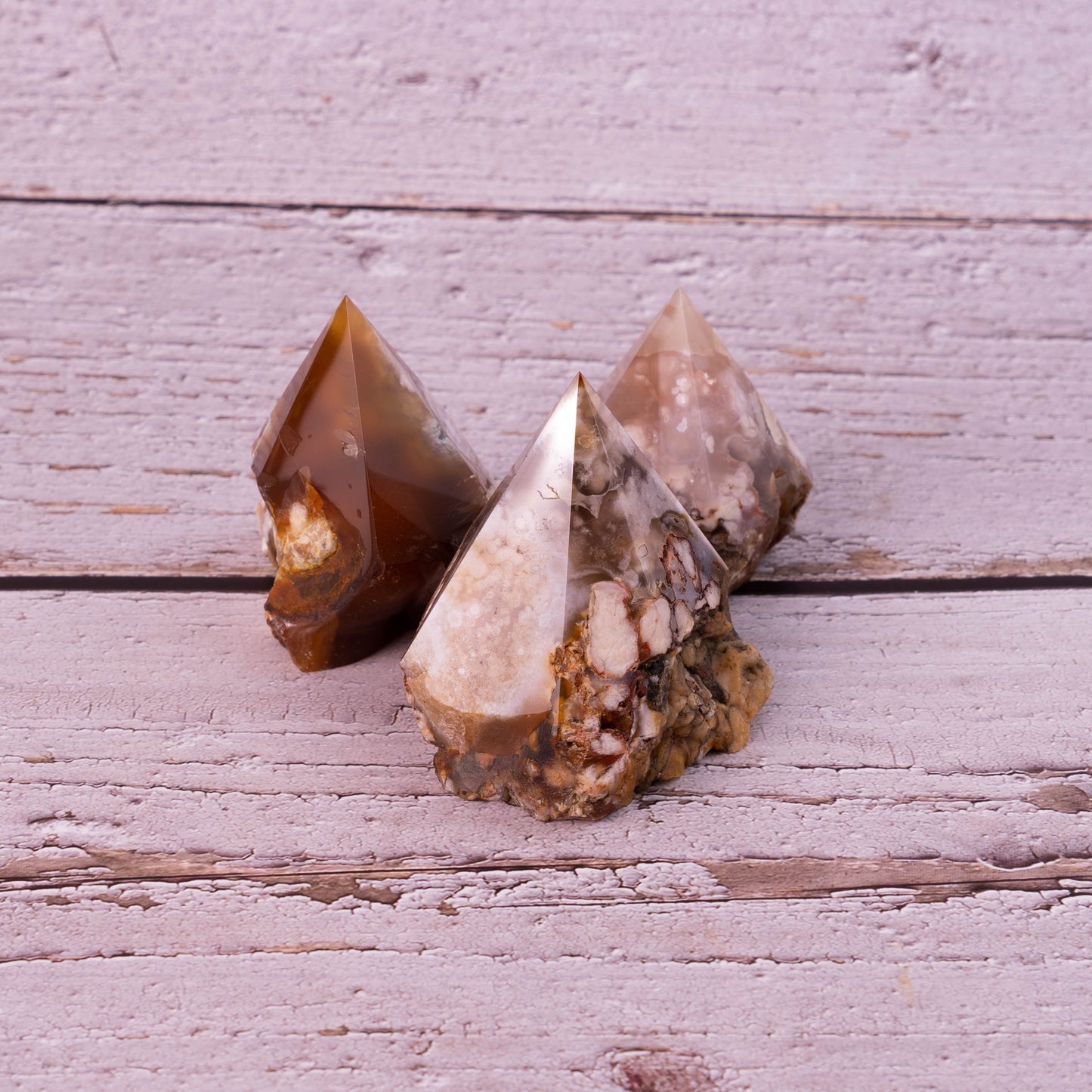 Cherry Blossom Agate Raw Stone Single Point