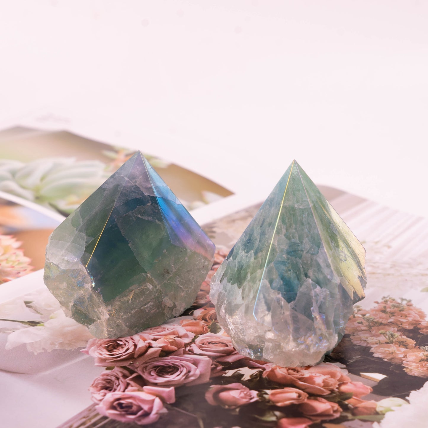 Aura Green Fluorite Raw Stone Single Point