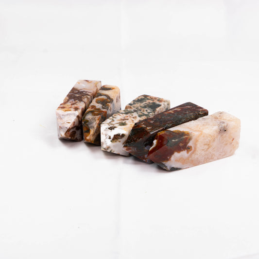 Red Moss Agate Obelisk Home Decoration Healing Stones