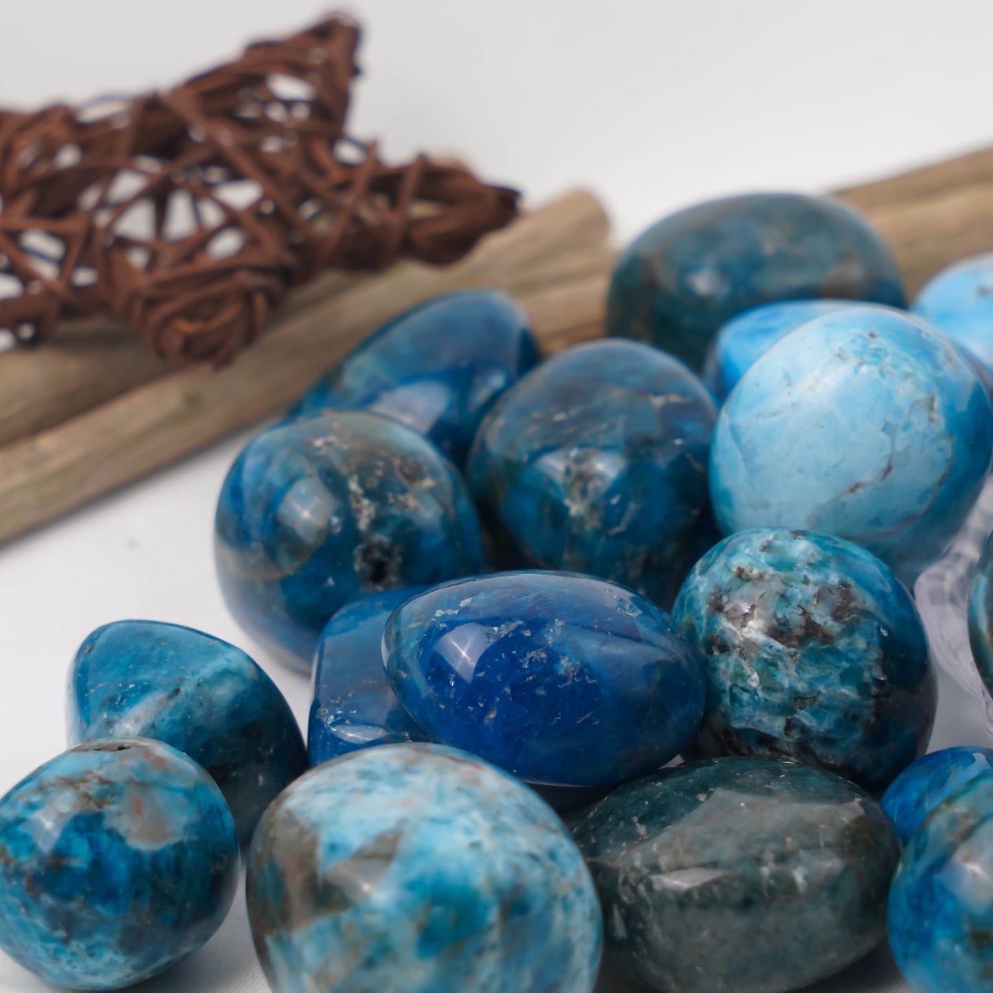 Blue Apatite Tumble Stones