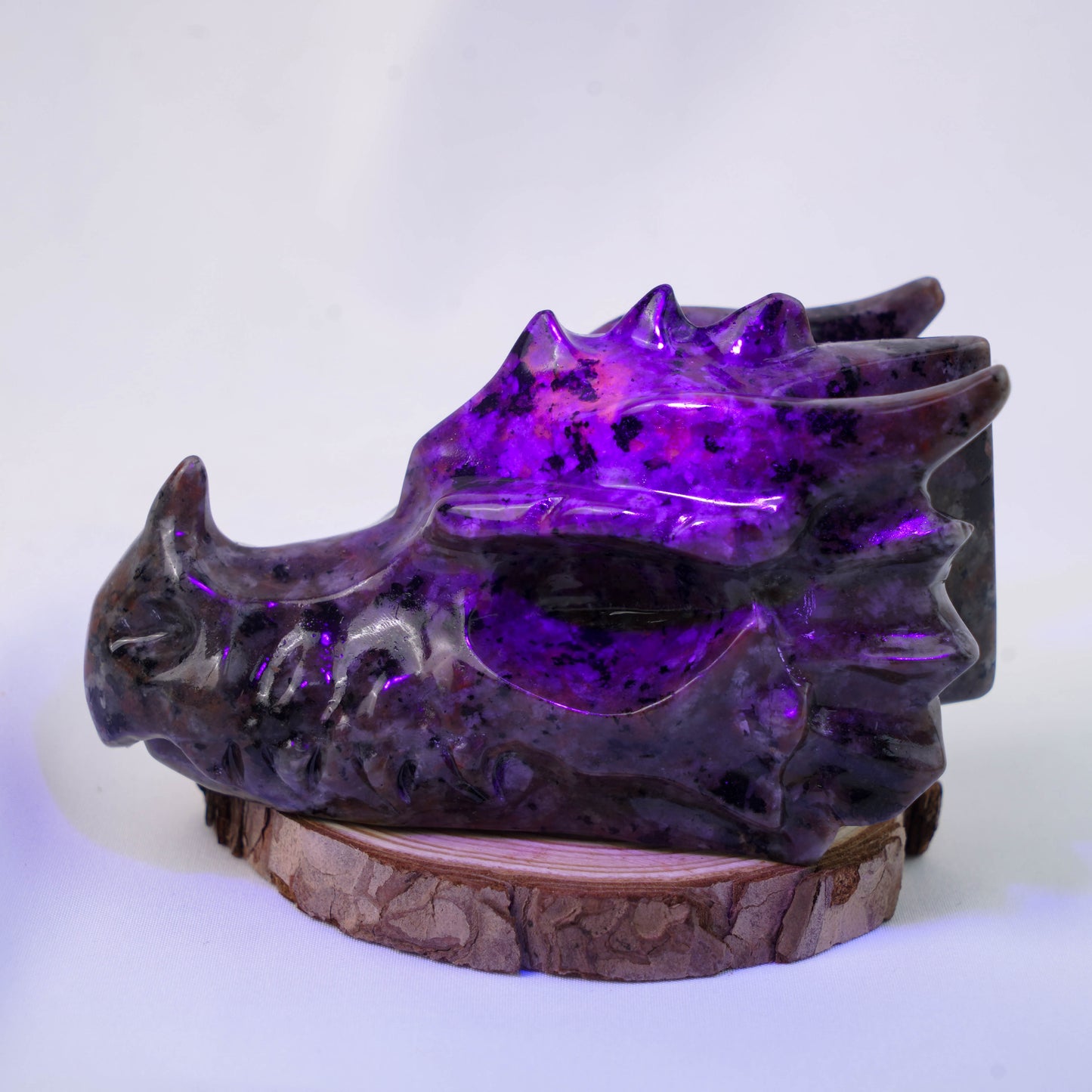 Yooperlite Stone Hand Carved Dragon Head