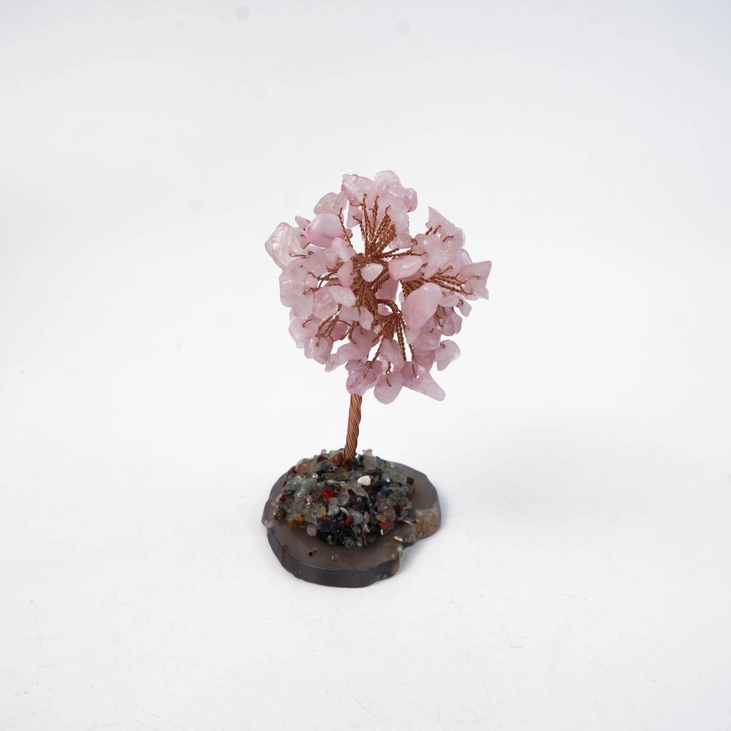 Crystal Tree  Base Money Rose Quartz Tree Attract Luck Tree for Positive Energy