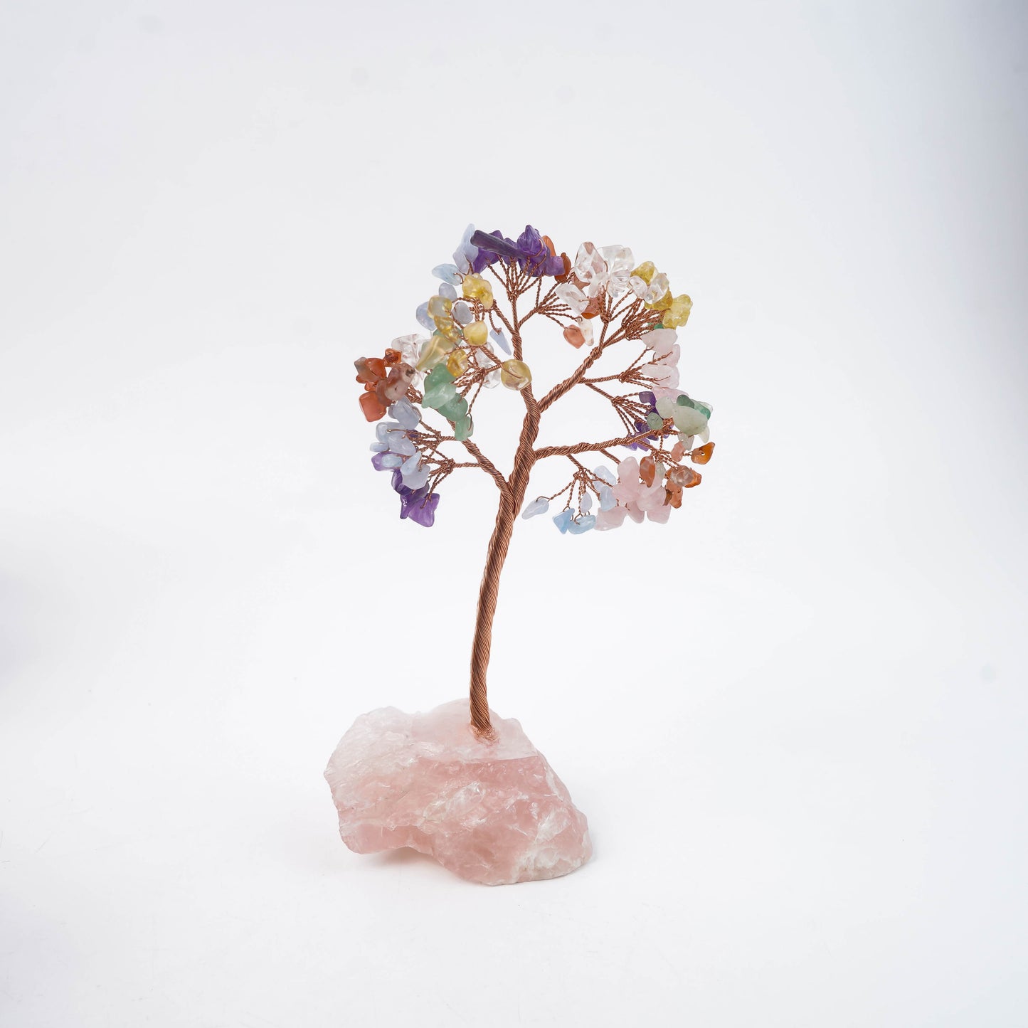 Crystal Tree  Base Money Rose Quartz Tree Attract Luck Tree for Positive Energy