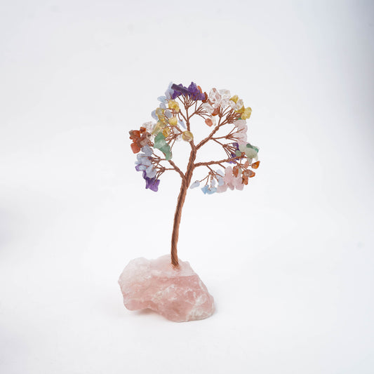 Crystal Tree  Base Money Rose Quartz Tree Attract Luck Tree for Positive Energy