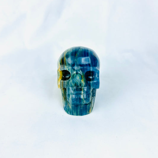 Blue Onyx Hand-carved Skull Collection Ornaments Home