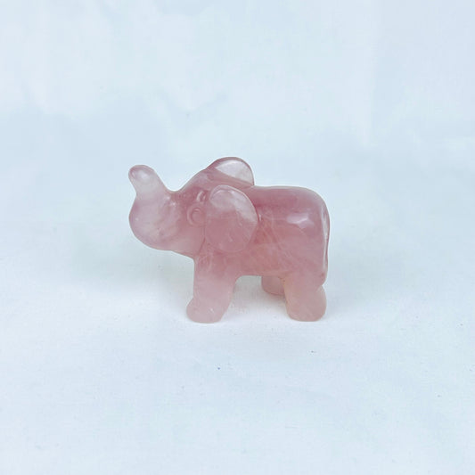 Rose Quartz Elephant Hand Carved Animal Collection Ornaments Home Create A Comfortable Mood