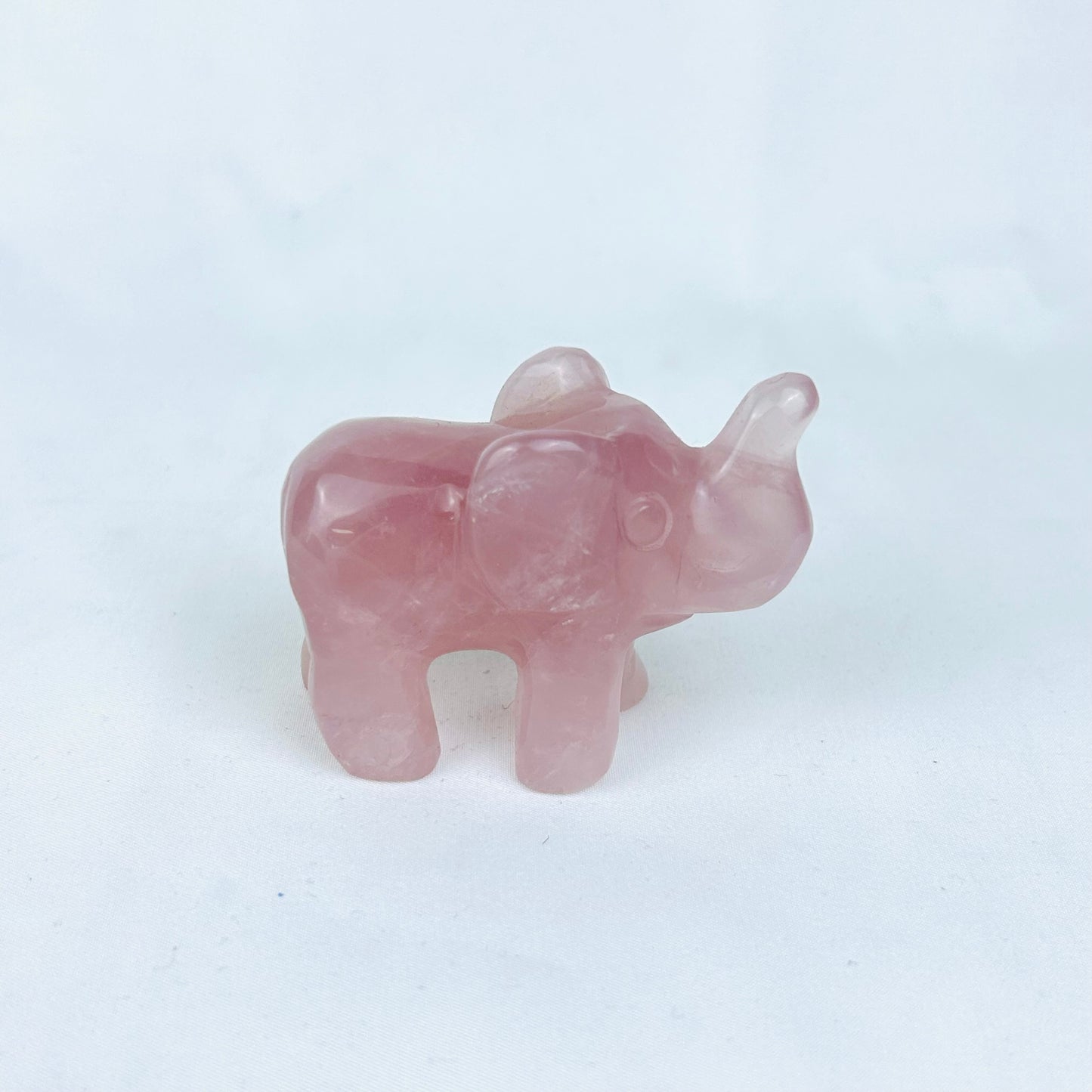 Rose Quartz Elephant Hand Carved Animal Collection Ornaments Home Create A Comfortable Mood