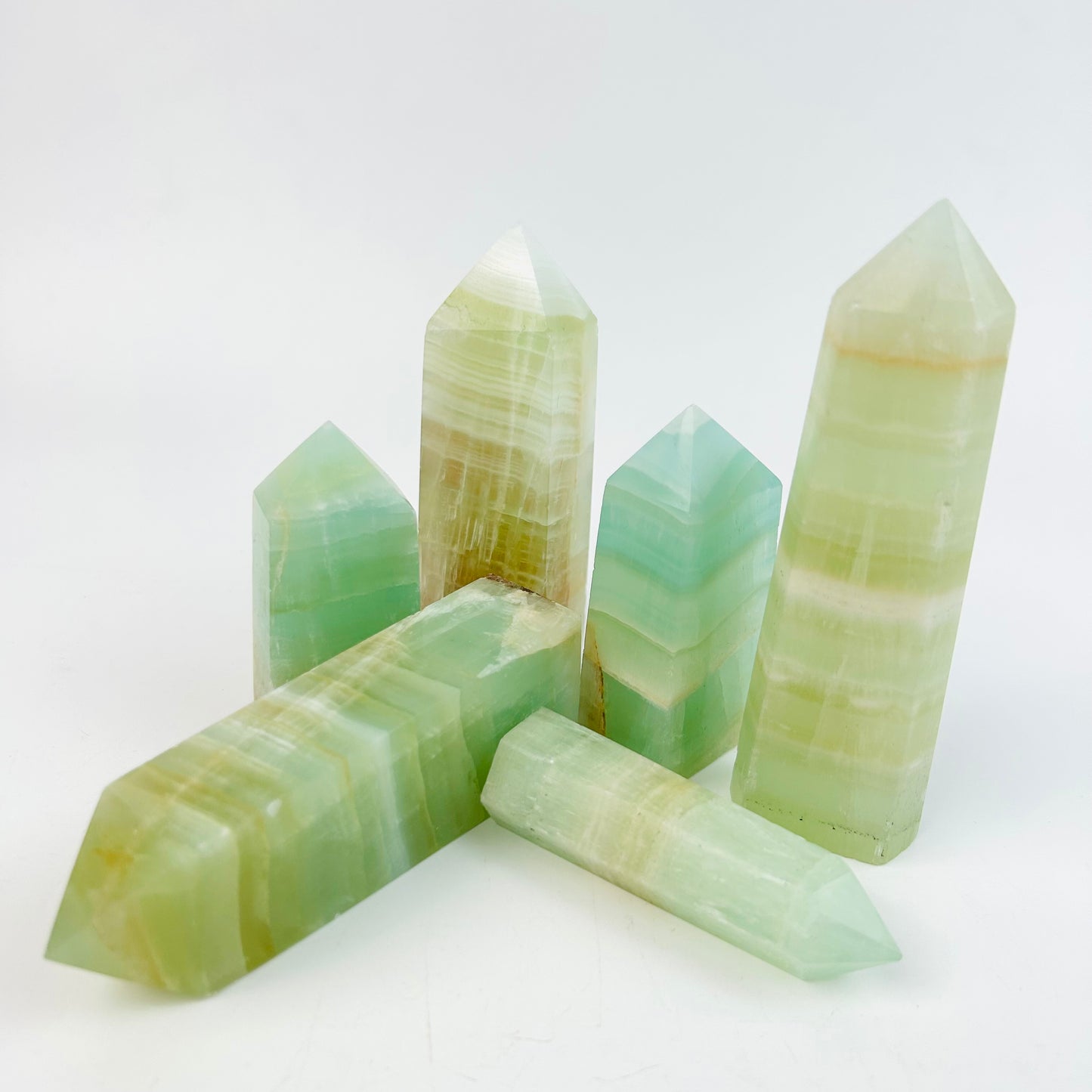 Caribbean  Calcite  Single  Pointed Tower Oranment Crystal Obelisk