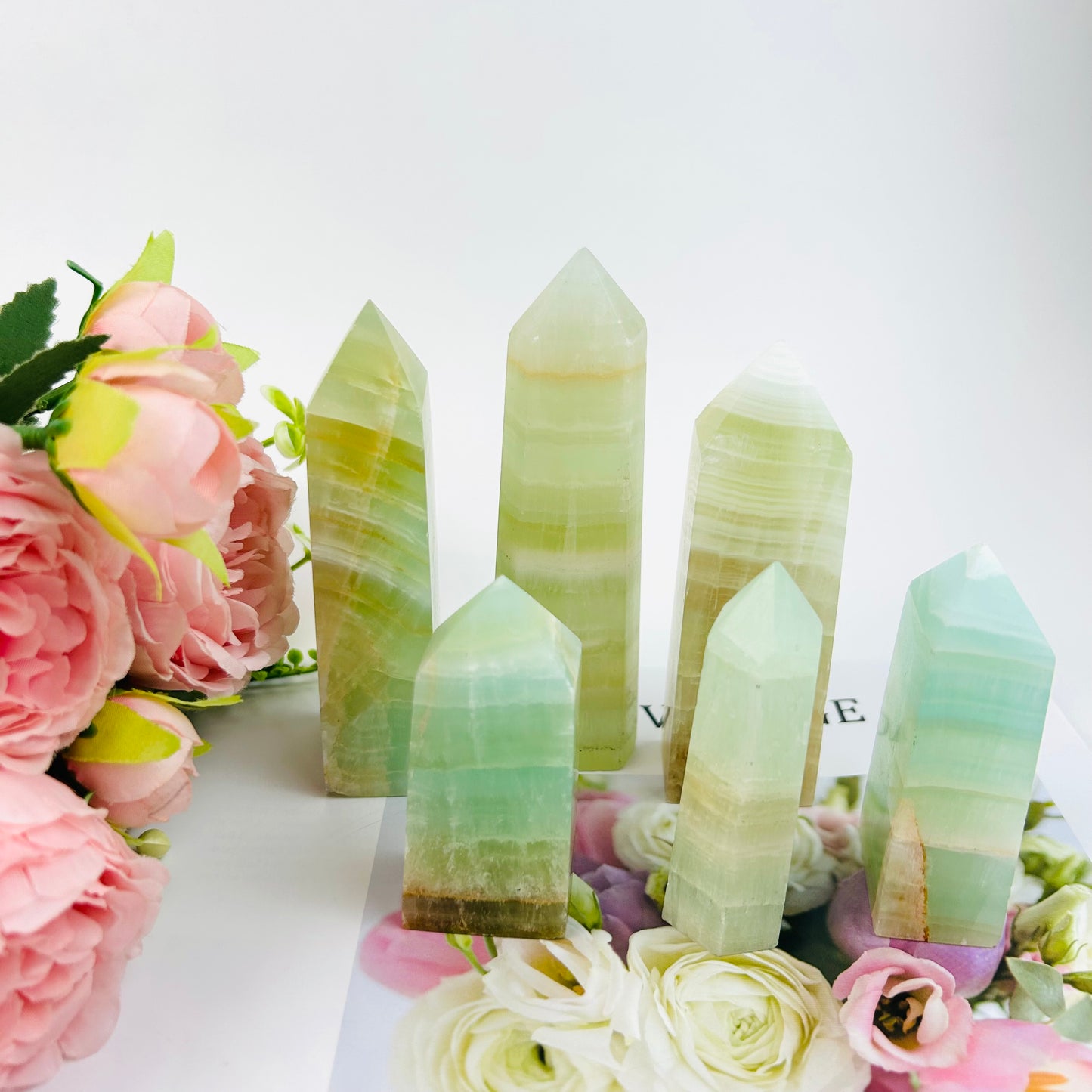 Caribbean  Calcite  Single  Pointed Tower Oranment Crystal Obelisk