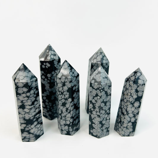 Snowflake Obsidian Single Pointed Tower Decoration Home