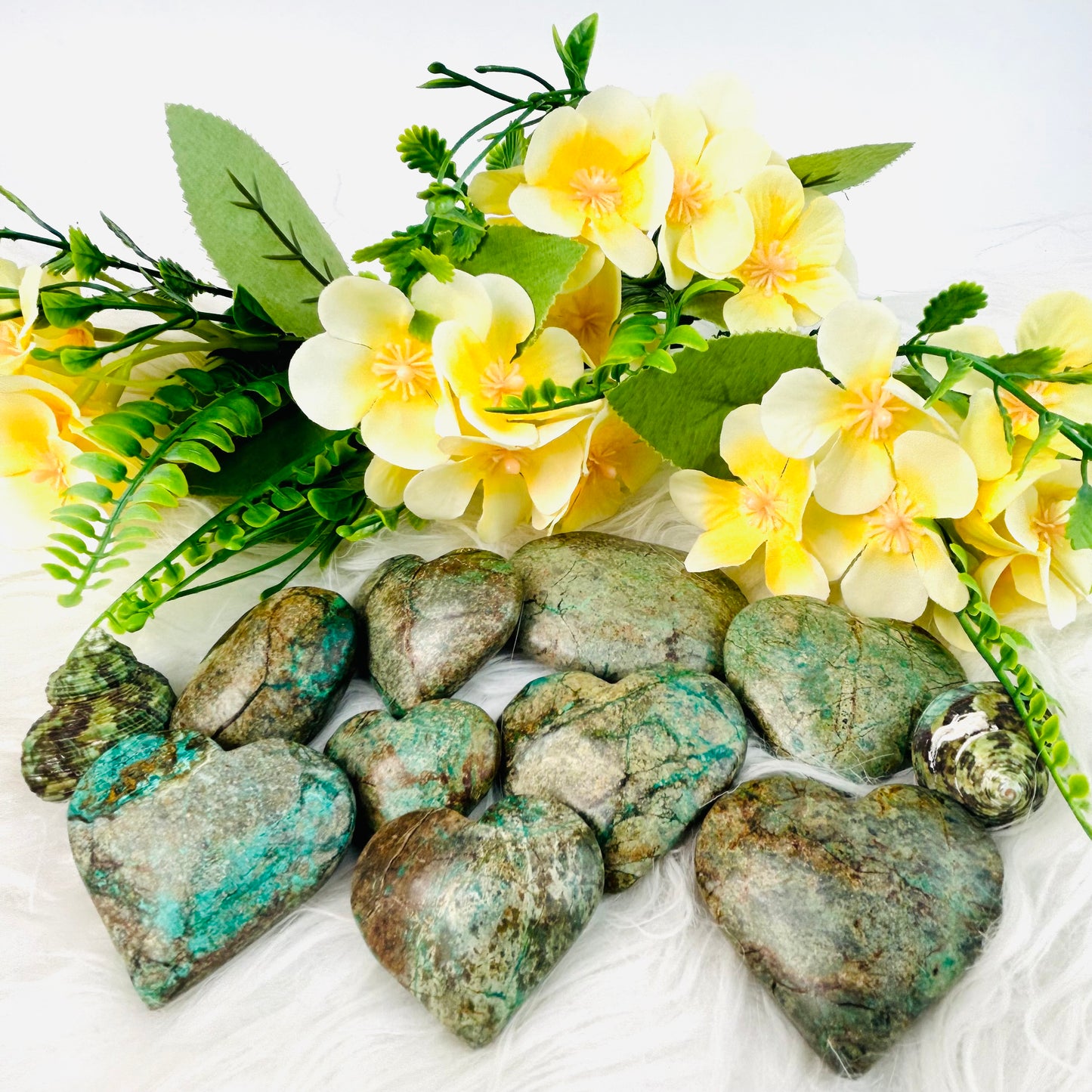 Chrysocolla With Malachite Heart Palm Stone  Spirit And Decorations