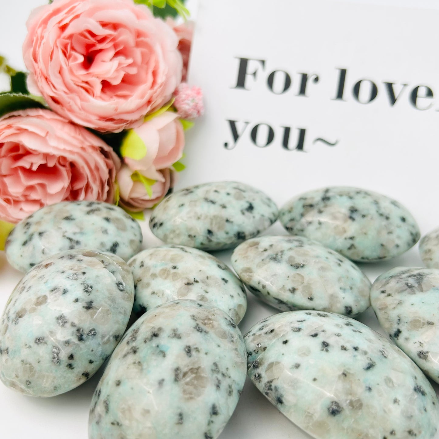 Kiwi Jasper Palm Stone Natural Crystal Spiritual Healing Stones Decoration