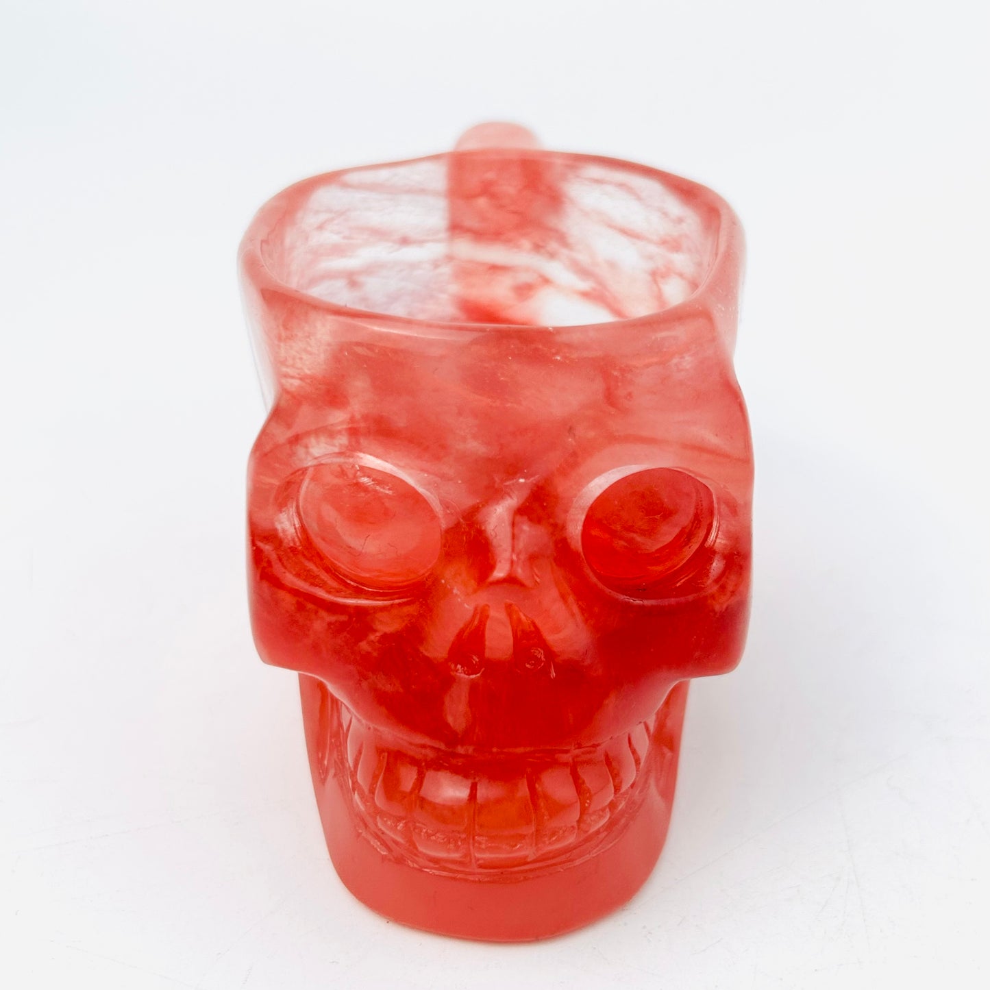 Red Melting Skull Water Cup Carving Craft Hand Craft Ornament