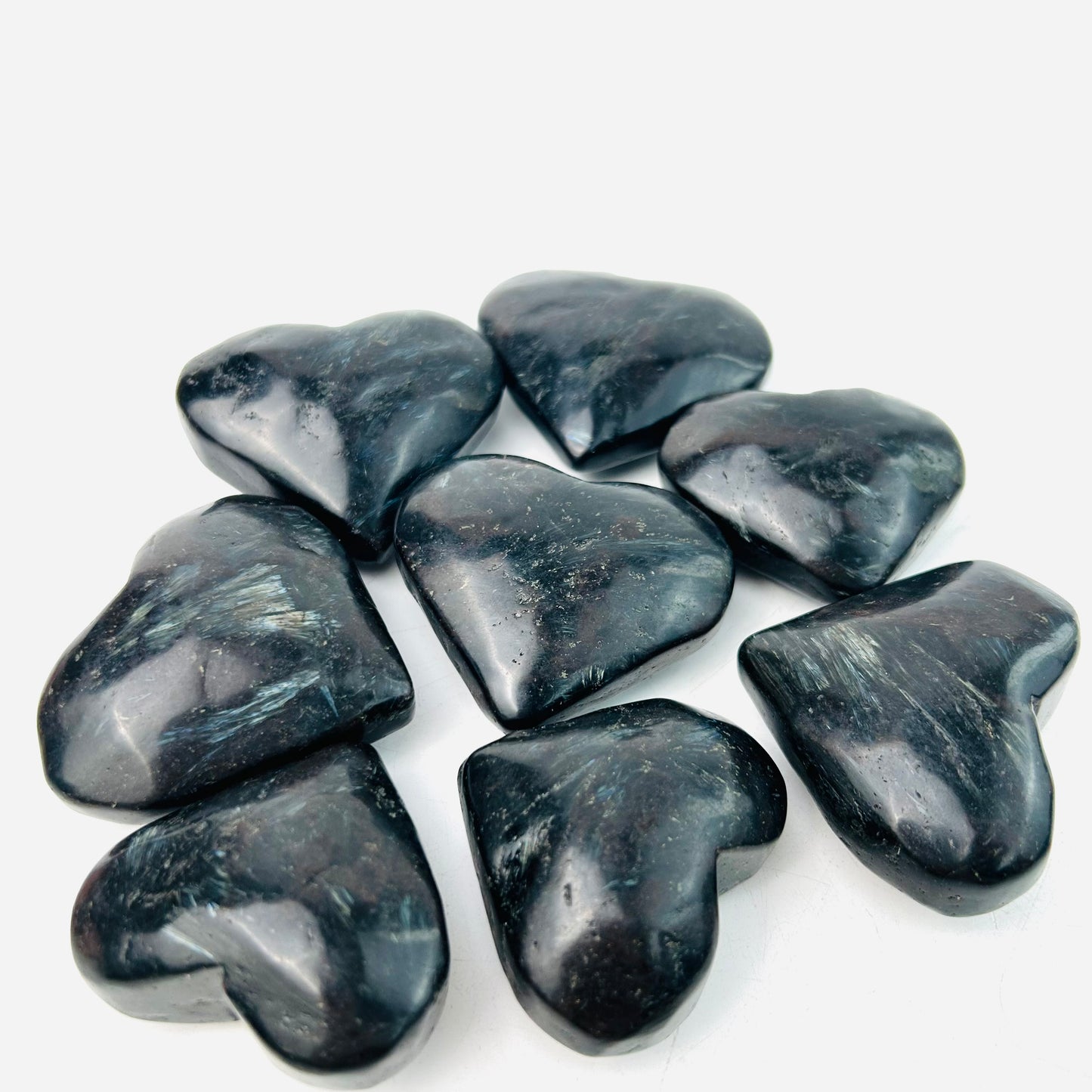 Astrophyllite Heart Palm Stones Spiritual Healing Stones