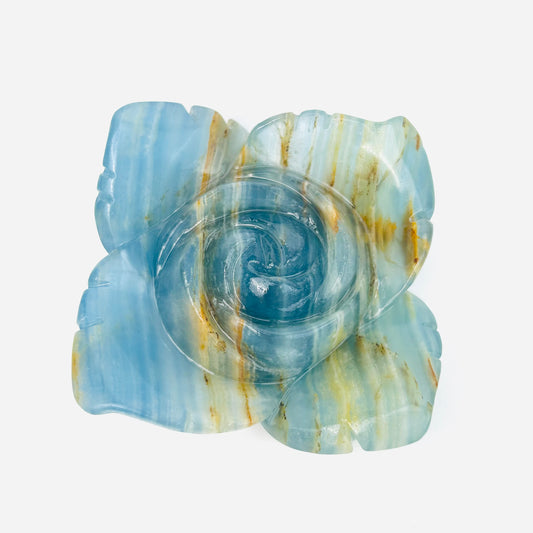 New Arrivals Hand Carved Blue Onyx Flower