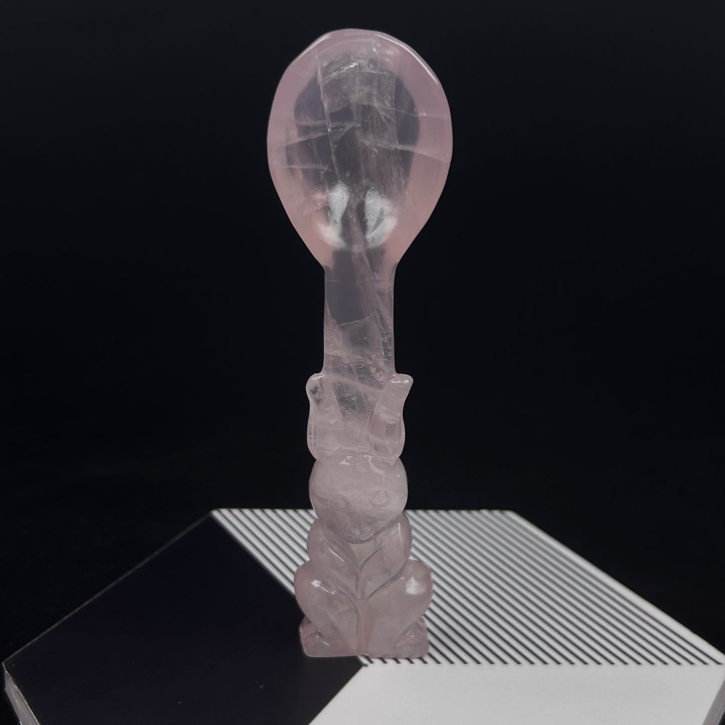 Best Selling Hand Carved  Rose Quartz Bunny Spoon