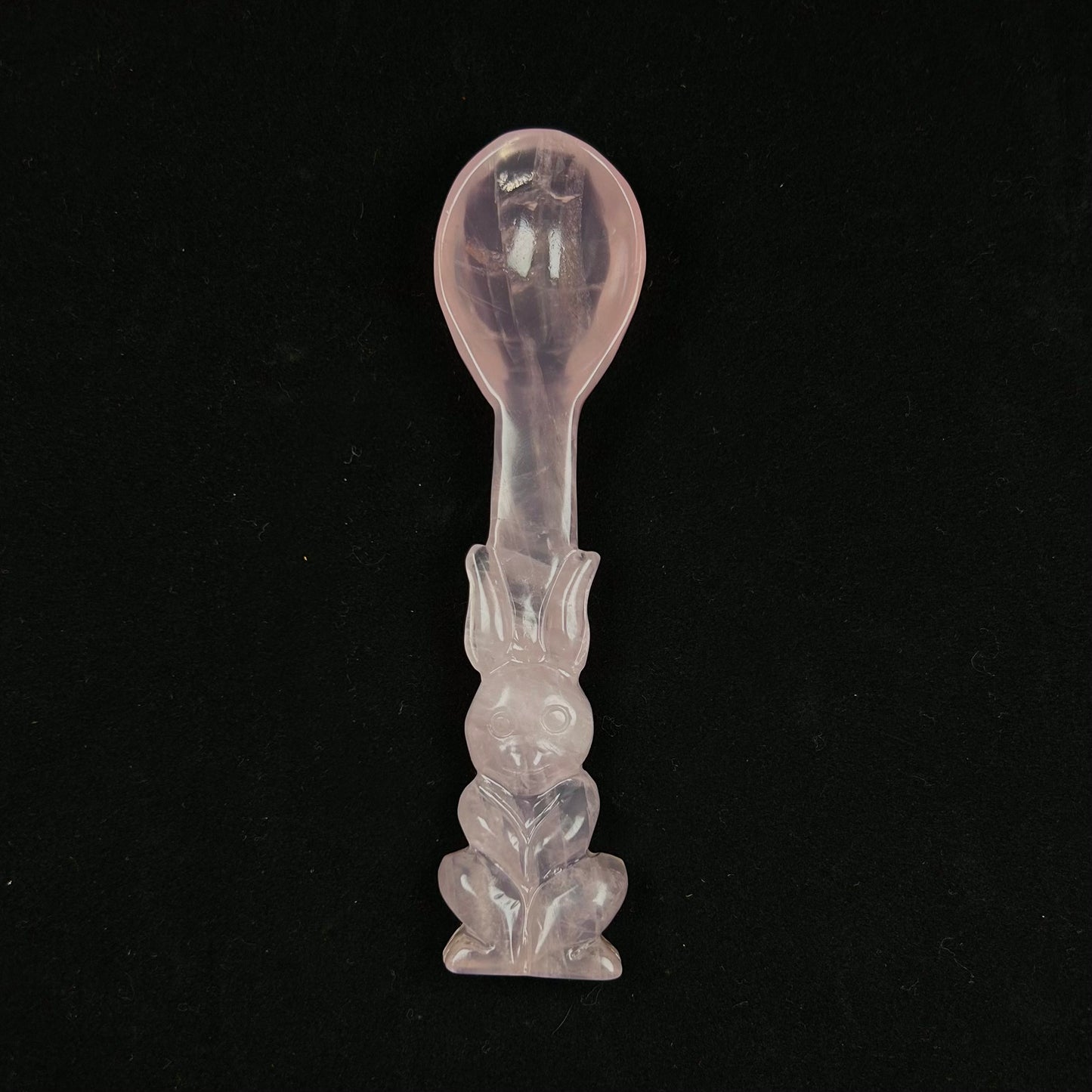 Best Selling Hand Carved  Rose Quartz Bunny Spoon