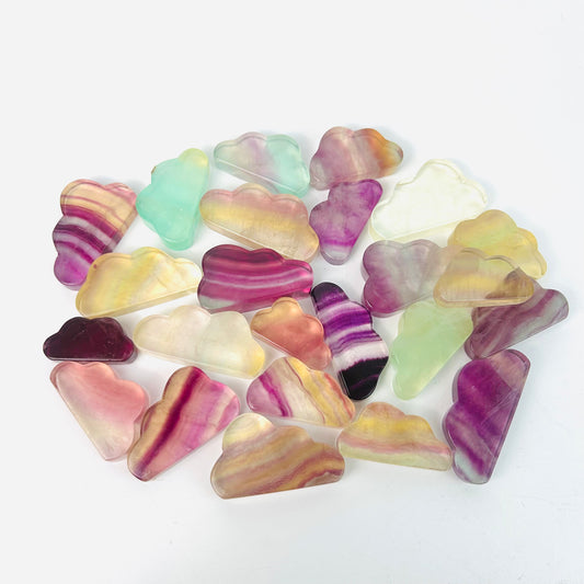 New Arrivals Hand Carved Candy Fluorite Clouds