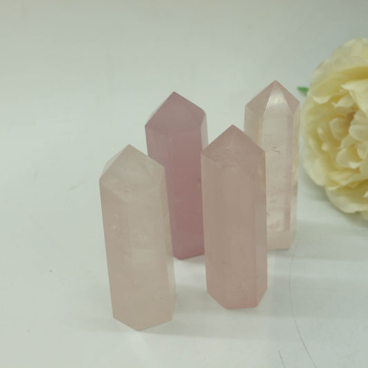 【Crystal Points】 Rose Quartz Points Healing Crystals Natural Quartz Gemstone