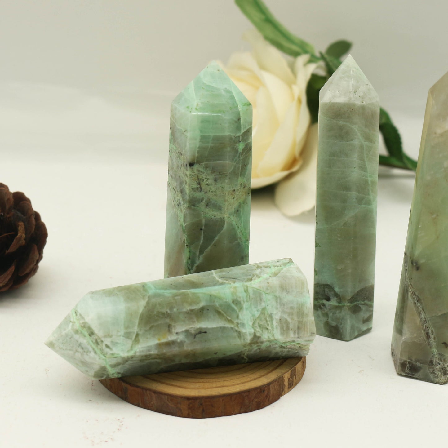 Green Moon Stone Points