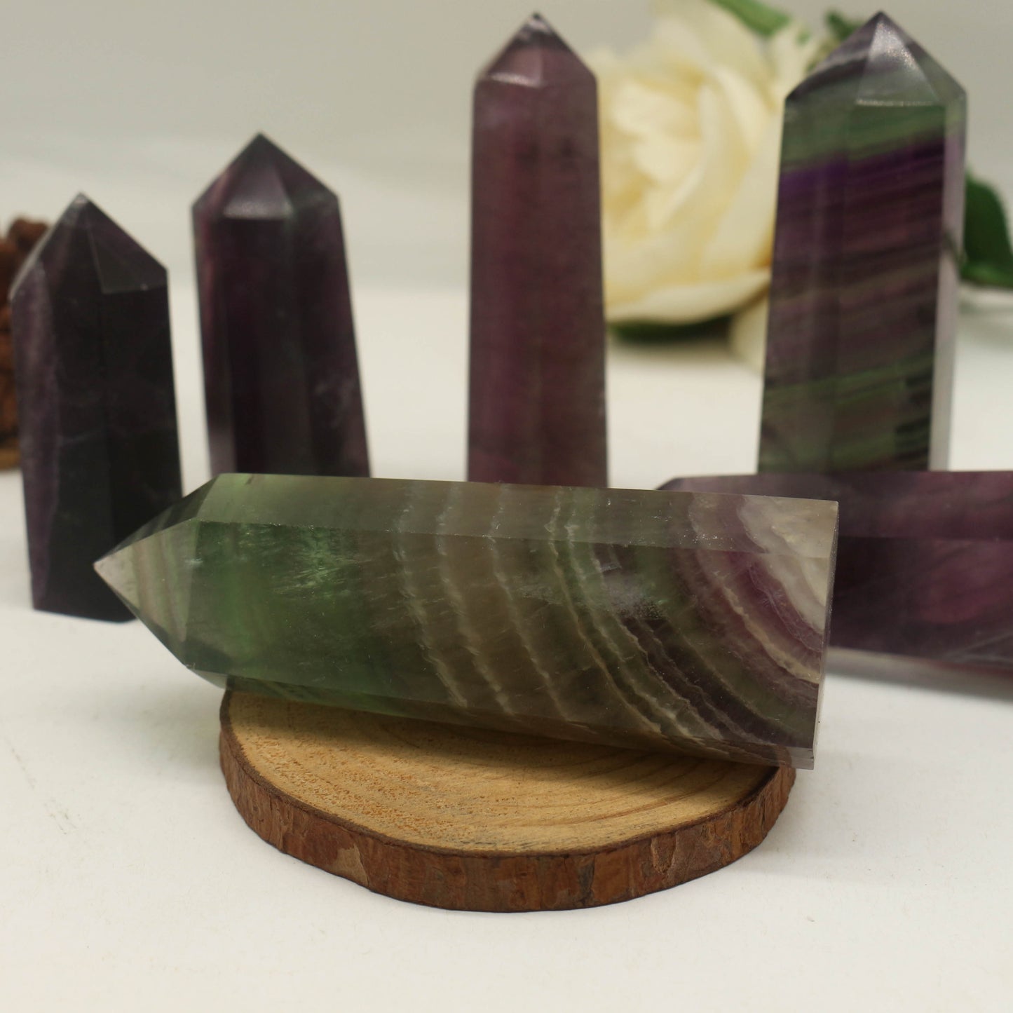 Colorful Fluorite Points Gemstone Reiki Healing Crystal Points Ornament for Home,Office Decoration