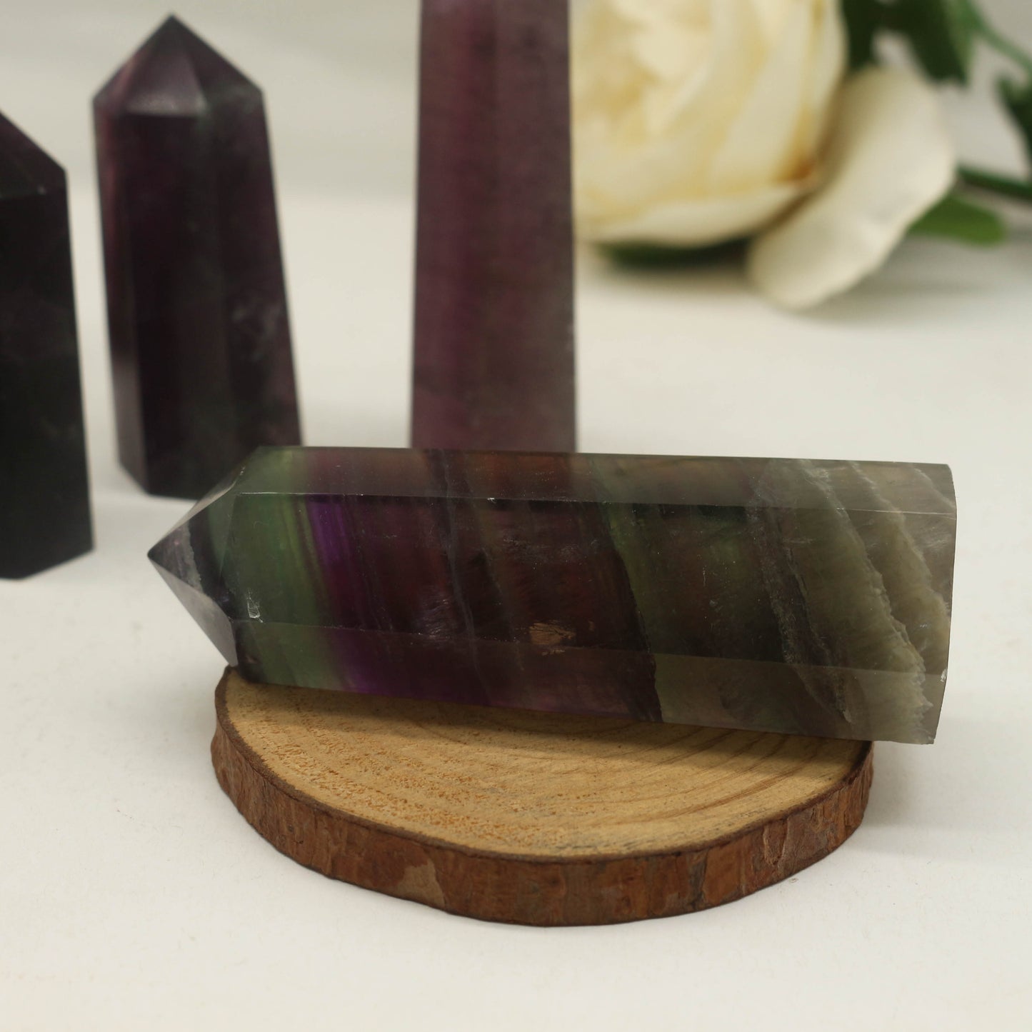 Colorful Fluorite Points Gemstone Reiki Healing Crystal Points Ornament for Home,Office Decoration