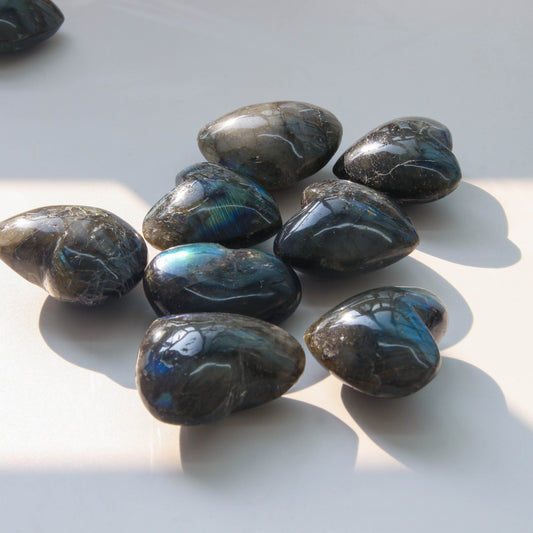 Nature Labradorite Hearts