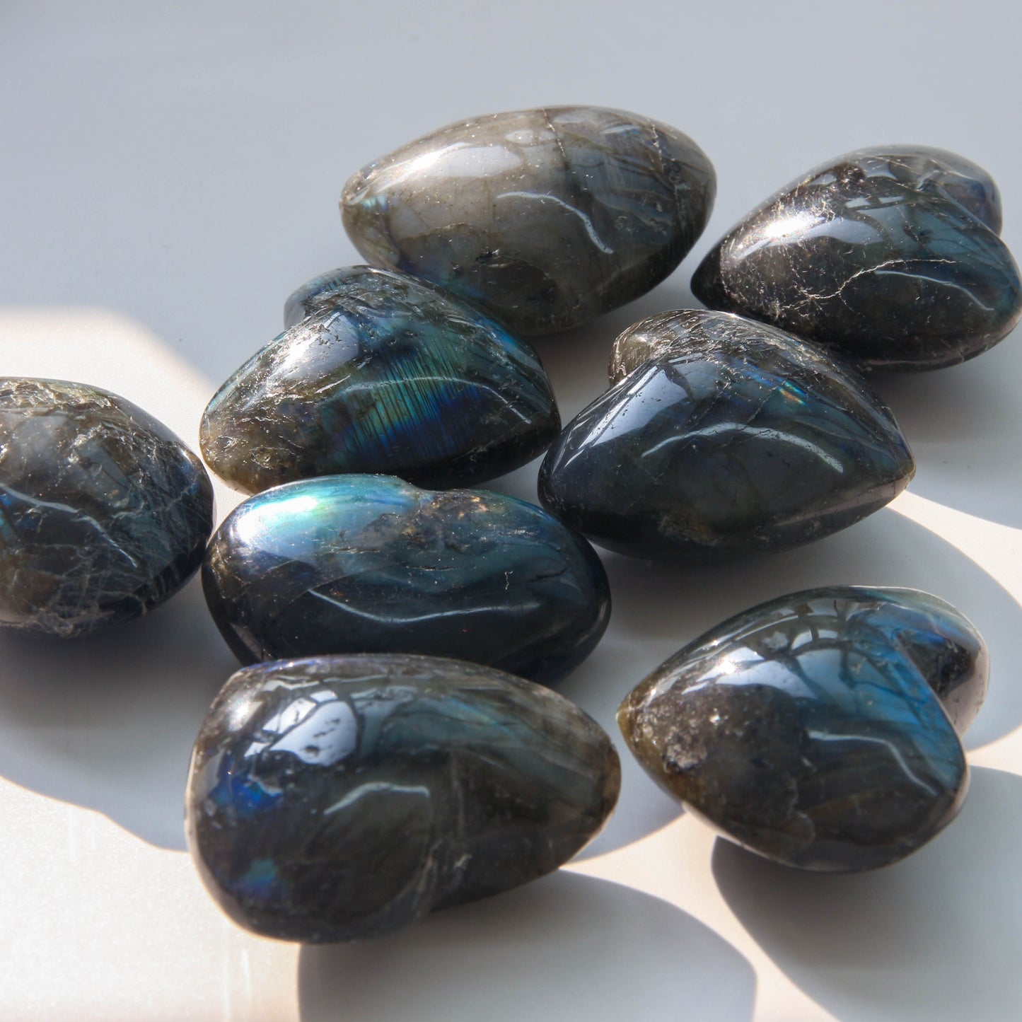 Nature Labradorite Hearts