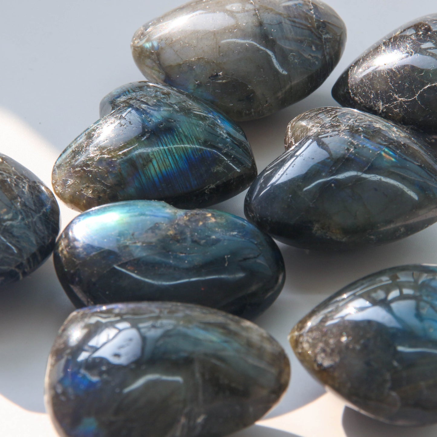 Nature Labradorite Hearts