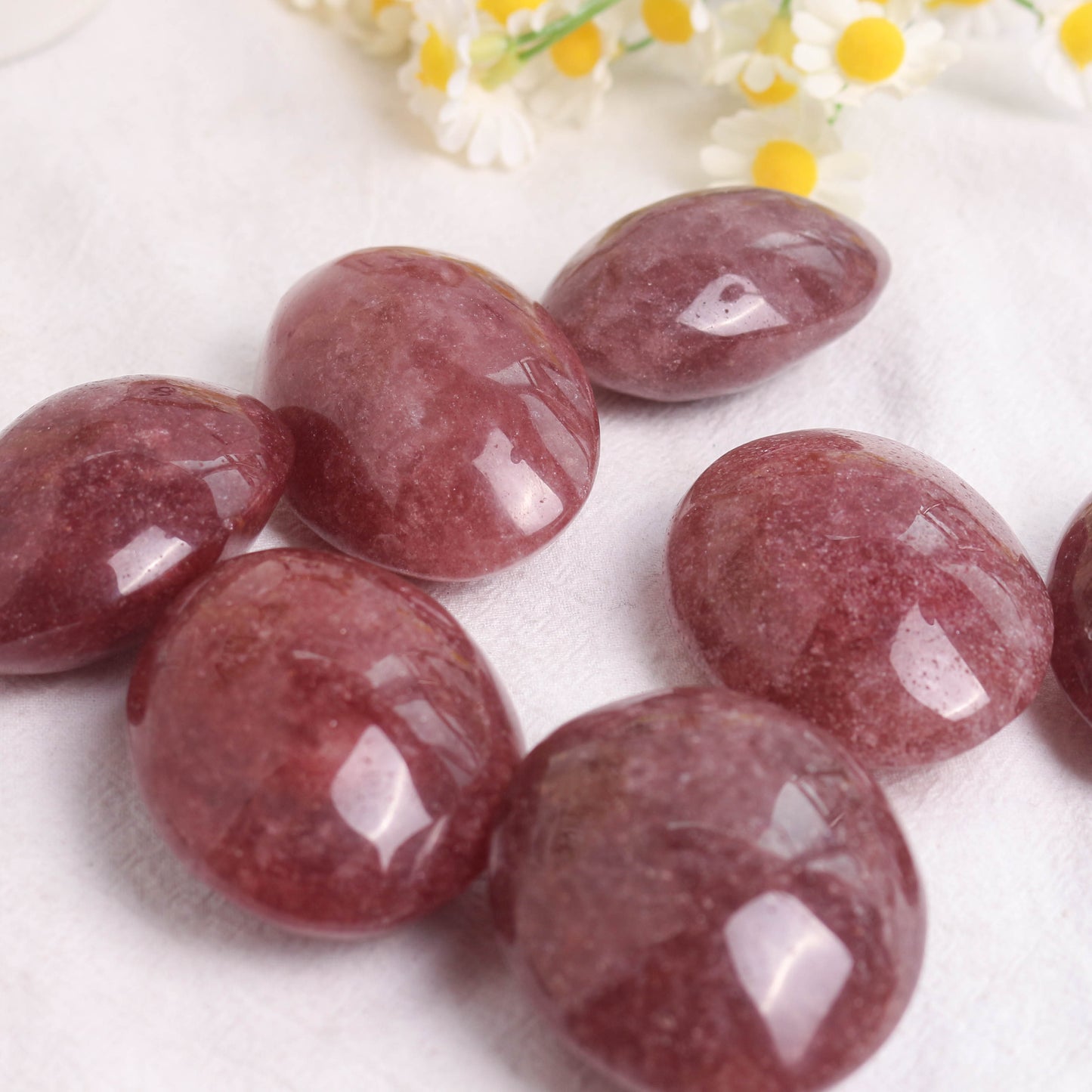 Strawberry Quartz Palm Stone