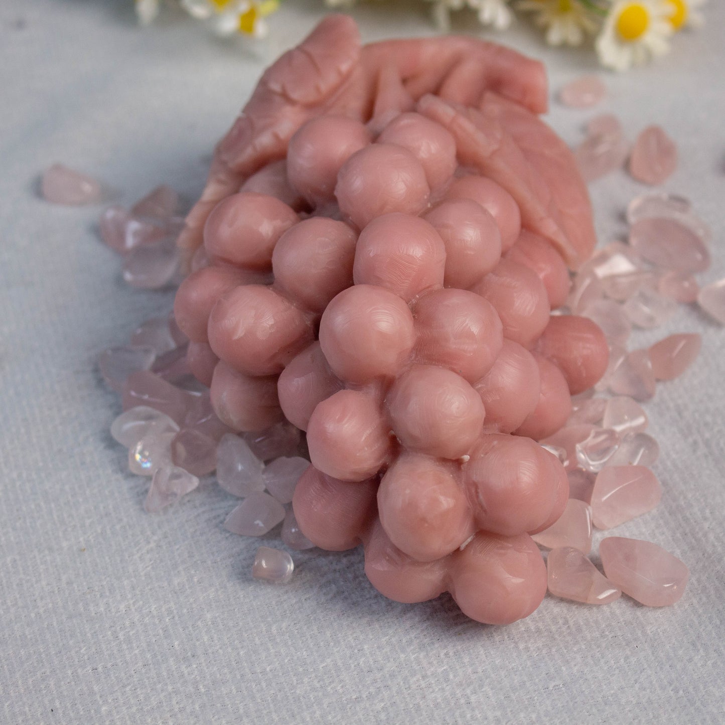 【Pink Opal】Nature Pink Opal Carved Grape