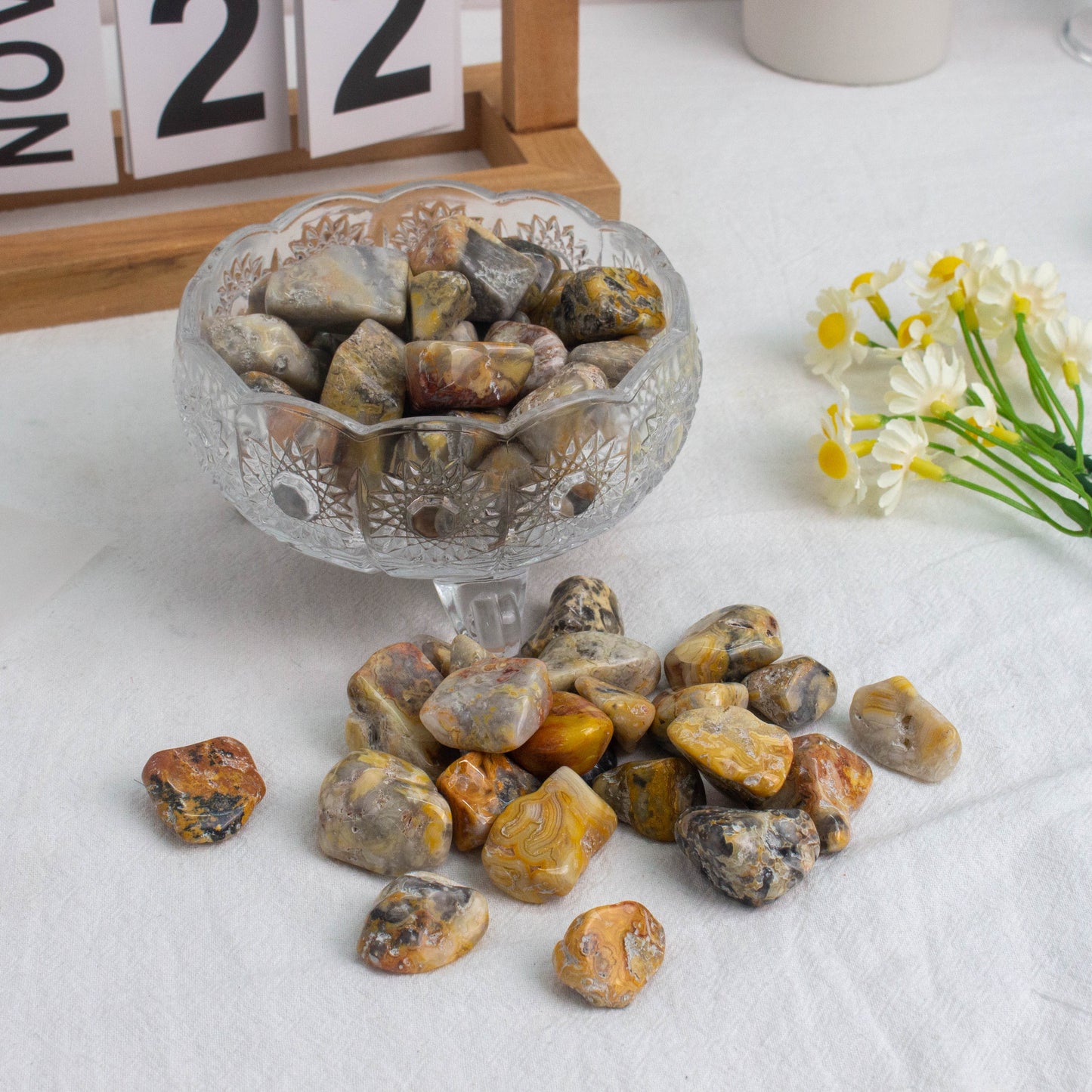 【TUMBLE STONES】Natural Crazy Agate Tumble Stone