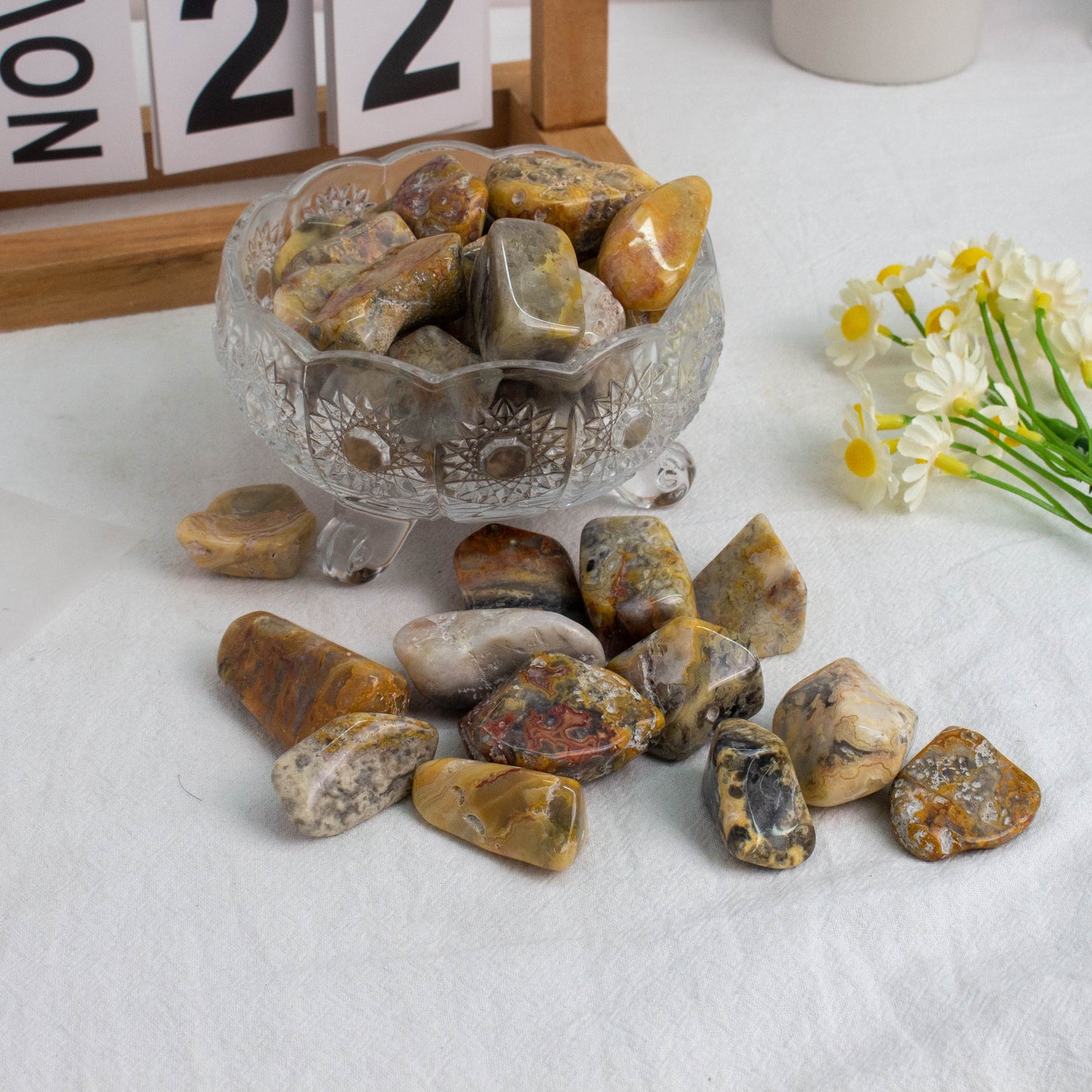 【TUMBLE STONES】Natural Crazy Agate Tumble Stone