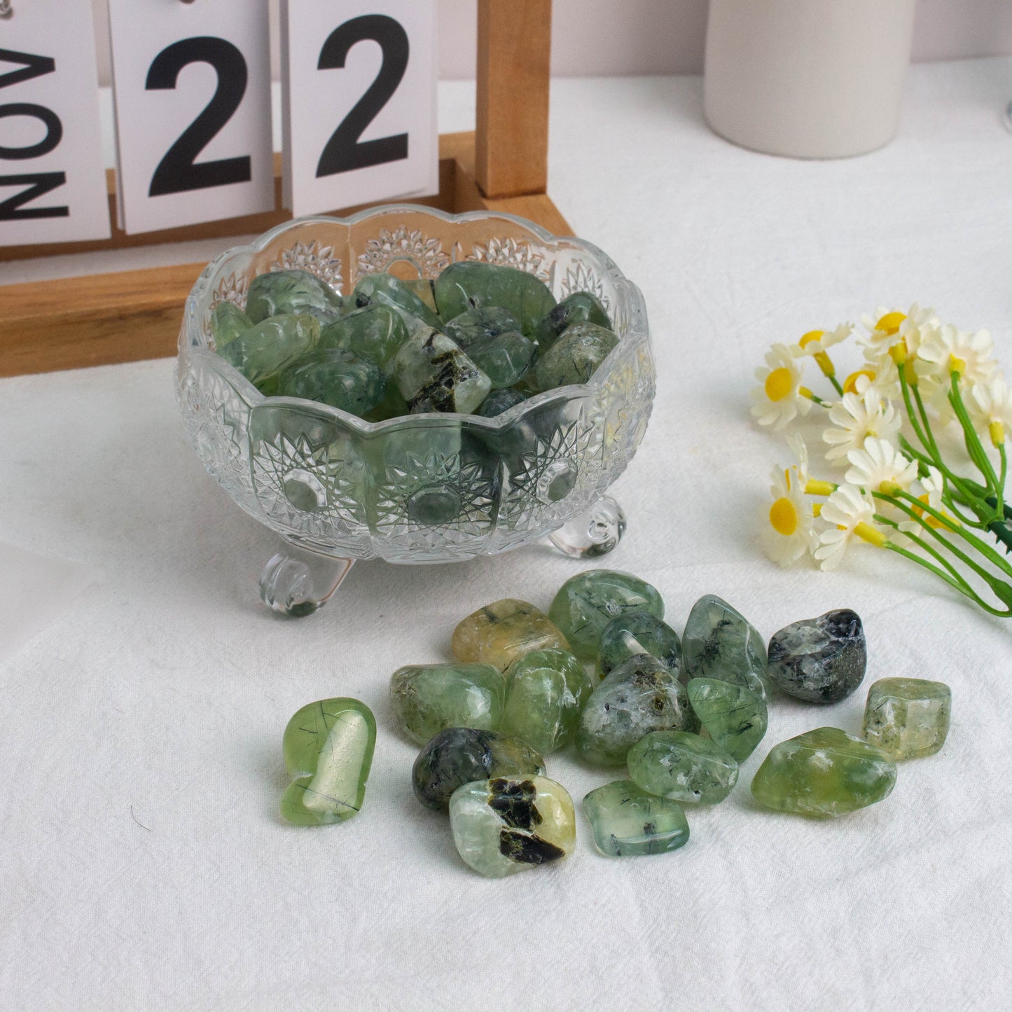 【TUMBLE STONES】Natural Prehnite Tumble Stone