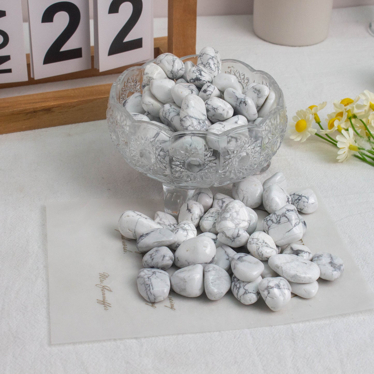 【TUMBLE STONES】Natural Howlite Tumble Stone