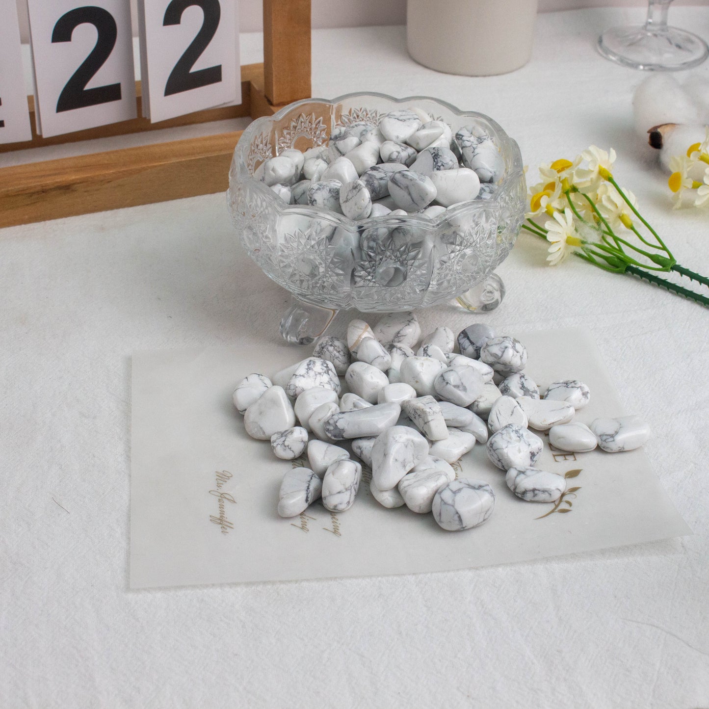 【TUMBLE STONES】Natural Howlite Tumble Stone