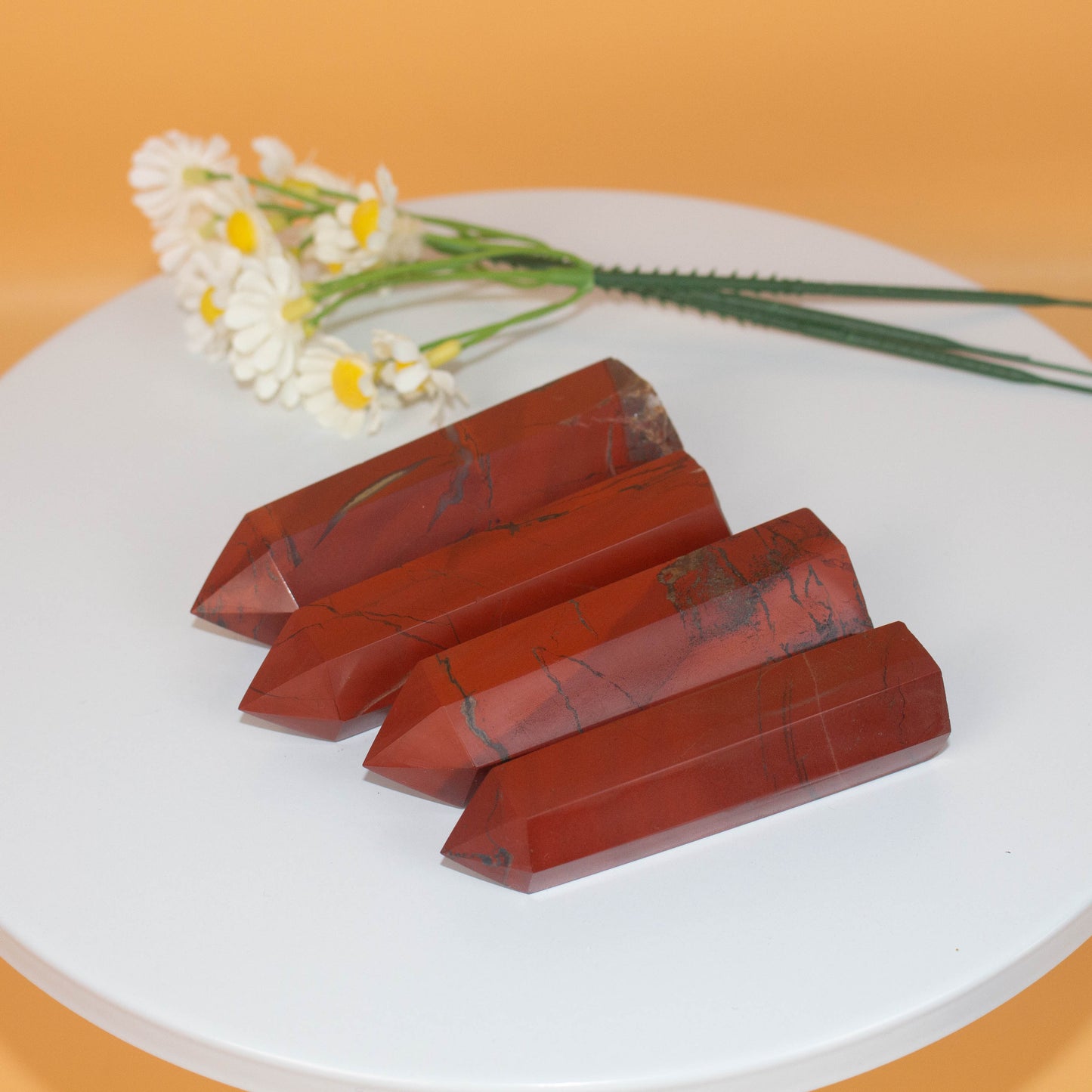 Red Jasper Points Gemstone Reiki Healing Crystal Points  Ornament for Home,Office Decoration