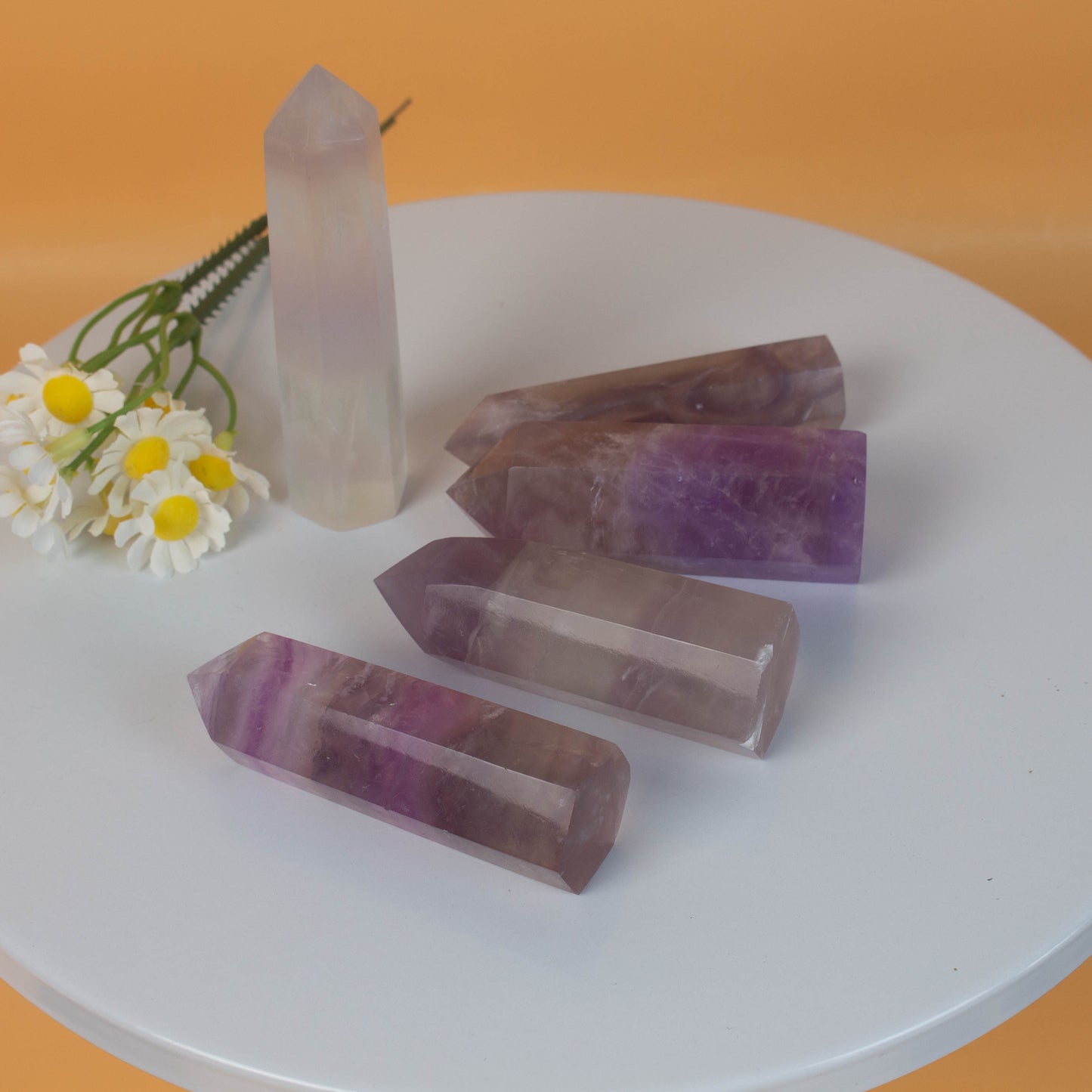 Light Purple Fluorite Points Natural Healing Single Point Chakra Crystal Stone Meditation Home Decor Collection Gift