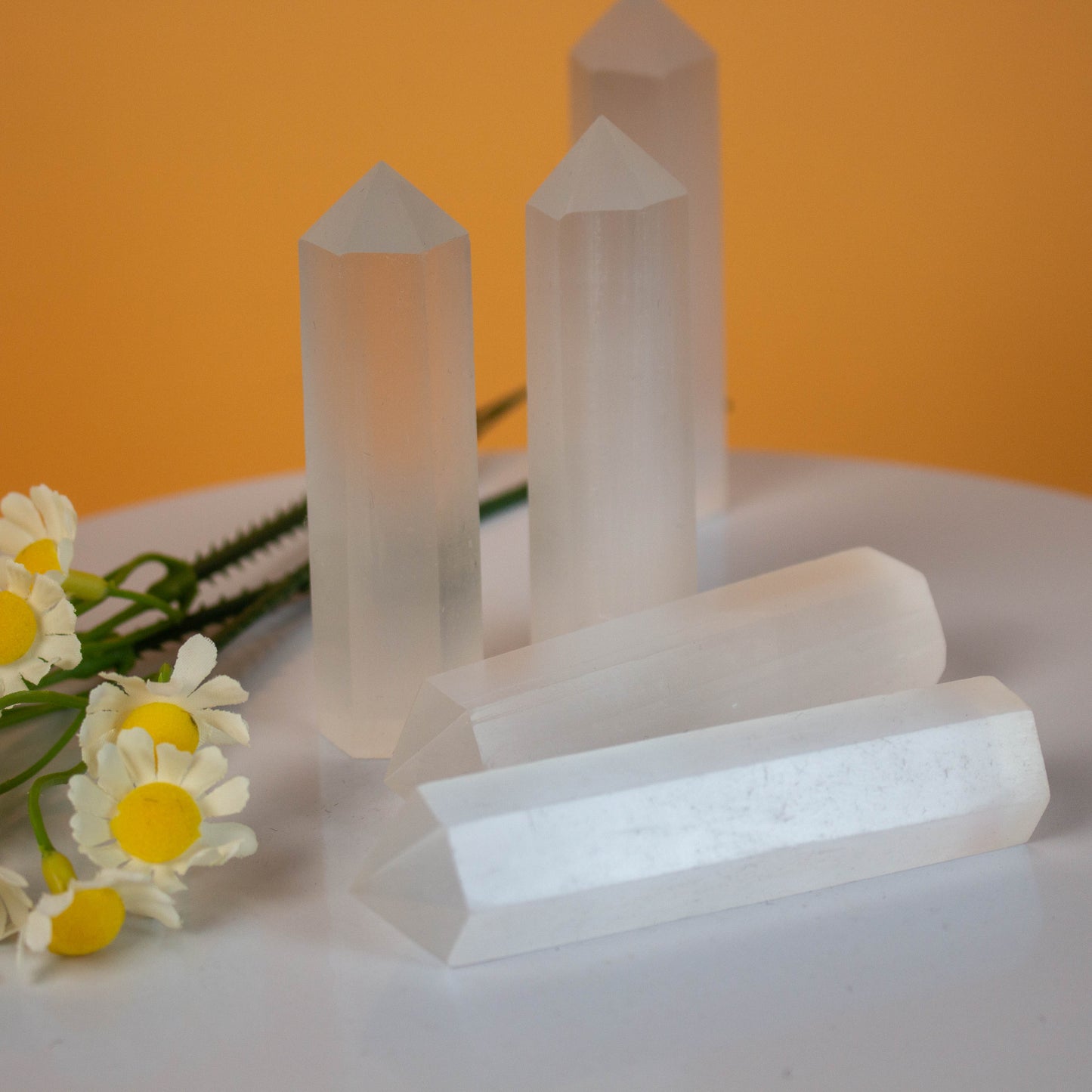 【Crystal Points】 Selenite Points Healing Crystals Natural Quartz Gemstone