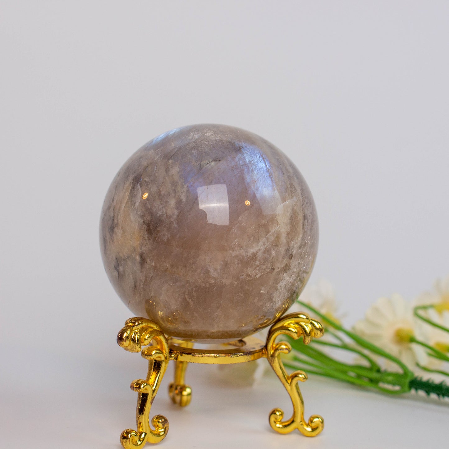 Wholesale Moon Stone  Sphere With Blue Flash