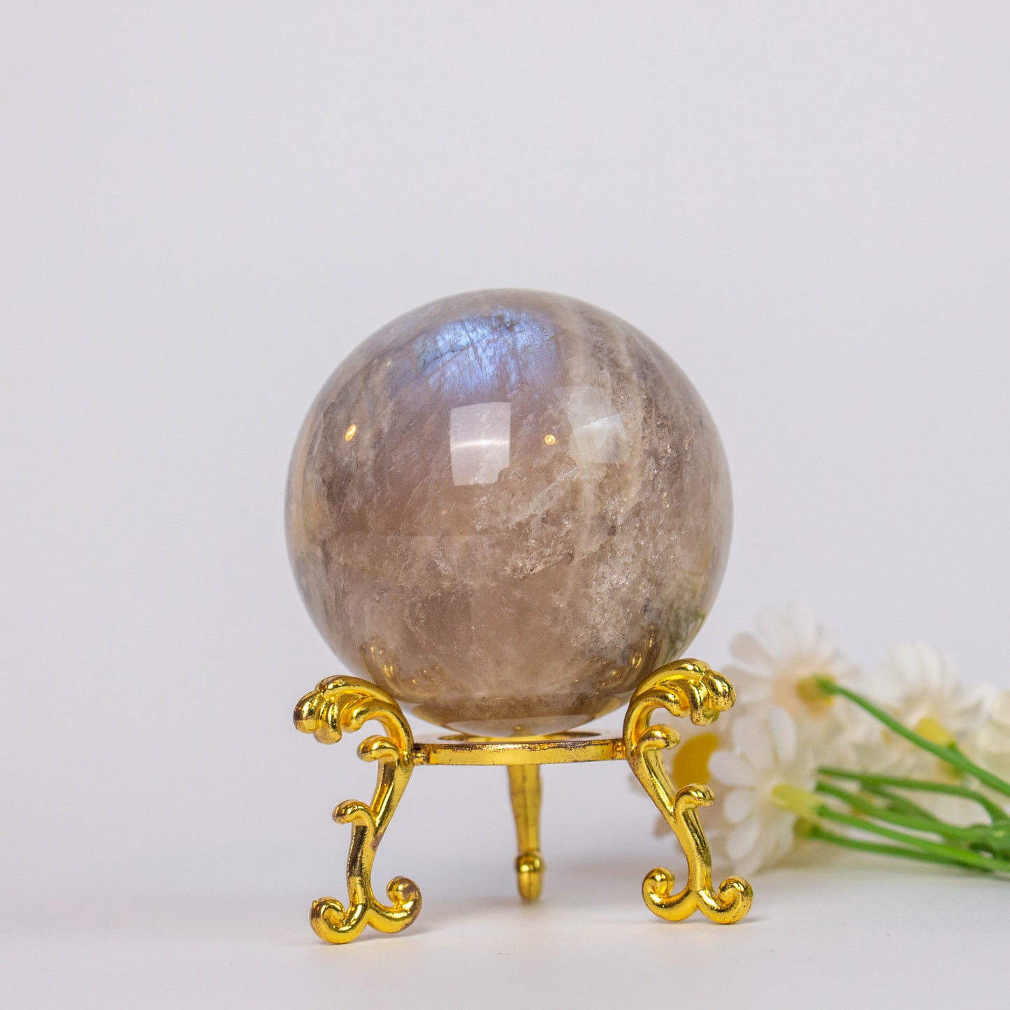 Wholesale Moon Stone  Sphere With Blue Flash