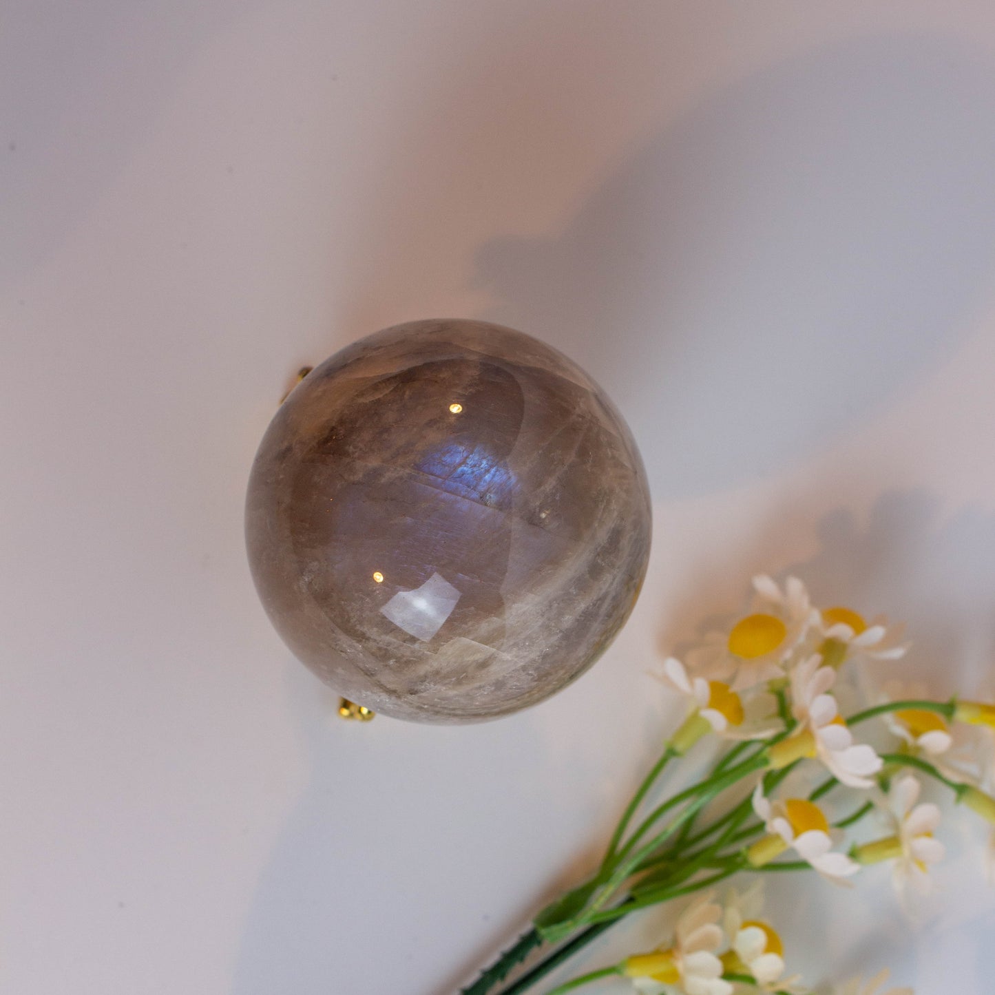 Wholesale Moon Stone  Sphere With Blue Flash