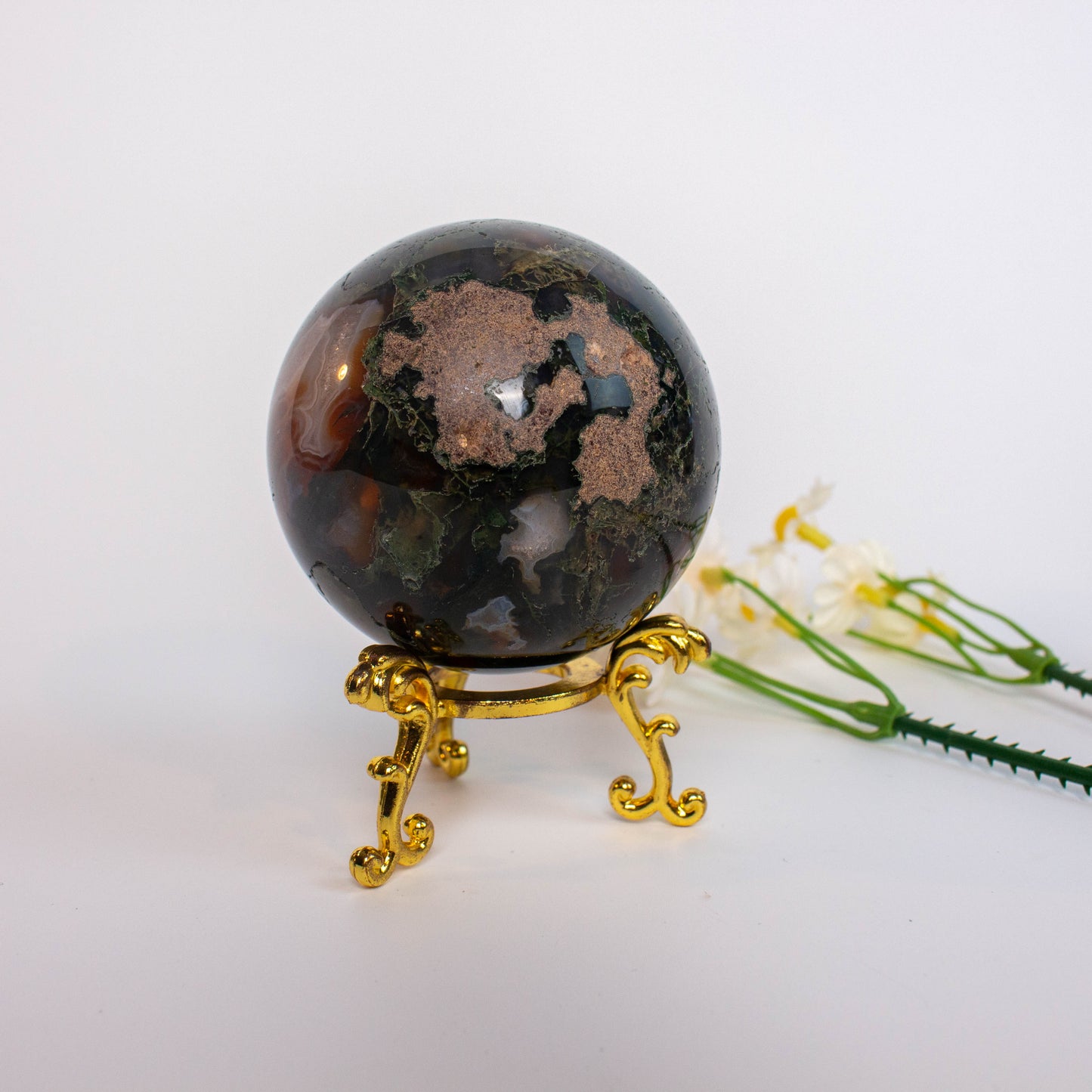 Wholesale High Quality Red Moss Agate  Sphere