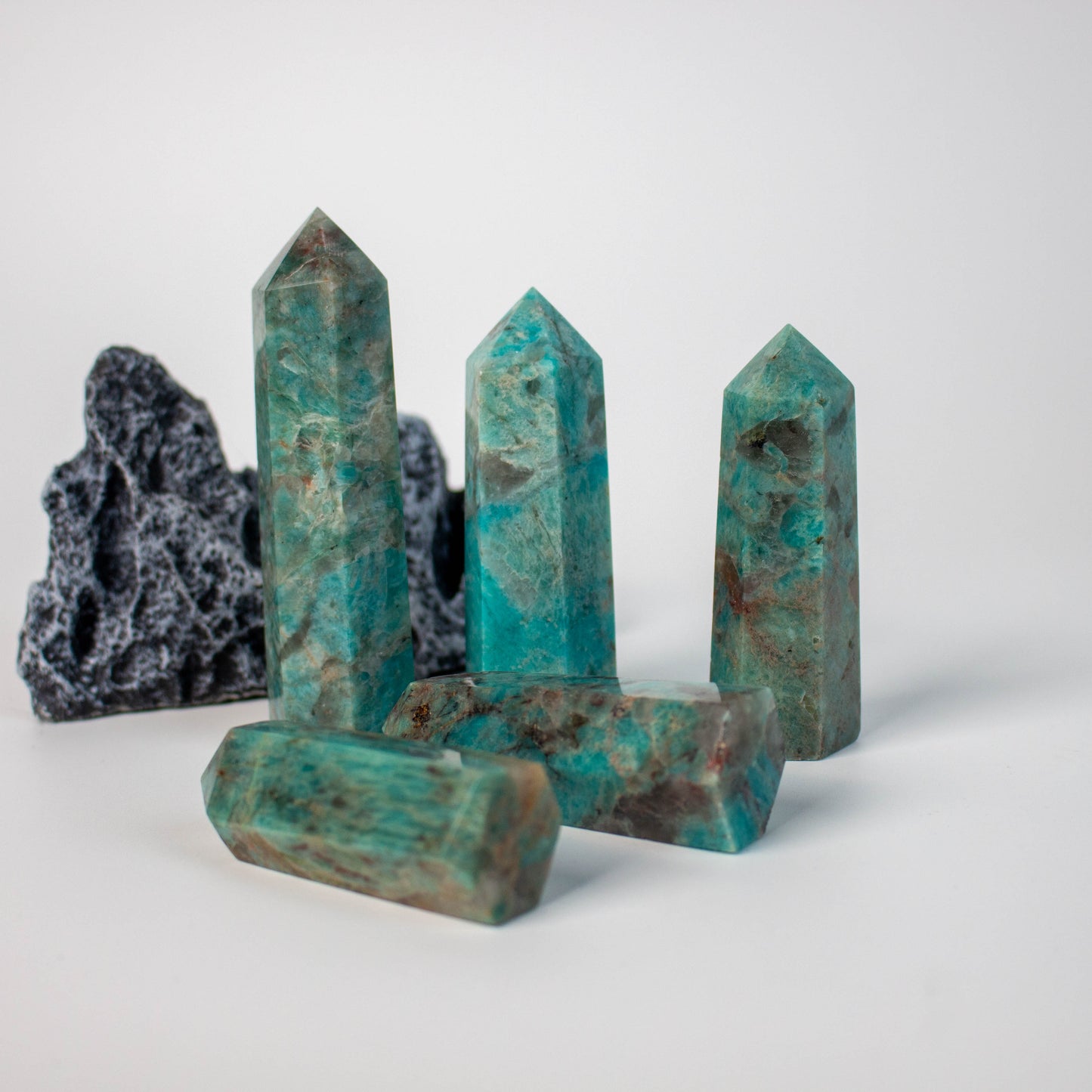 Amazonite Points Natural Healing Crystal Point for Reiki Healing and Crystal Grid