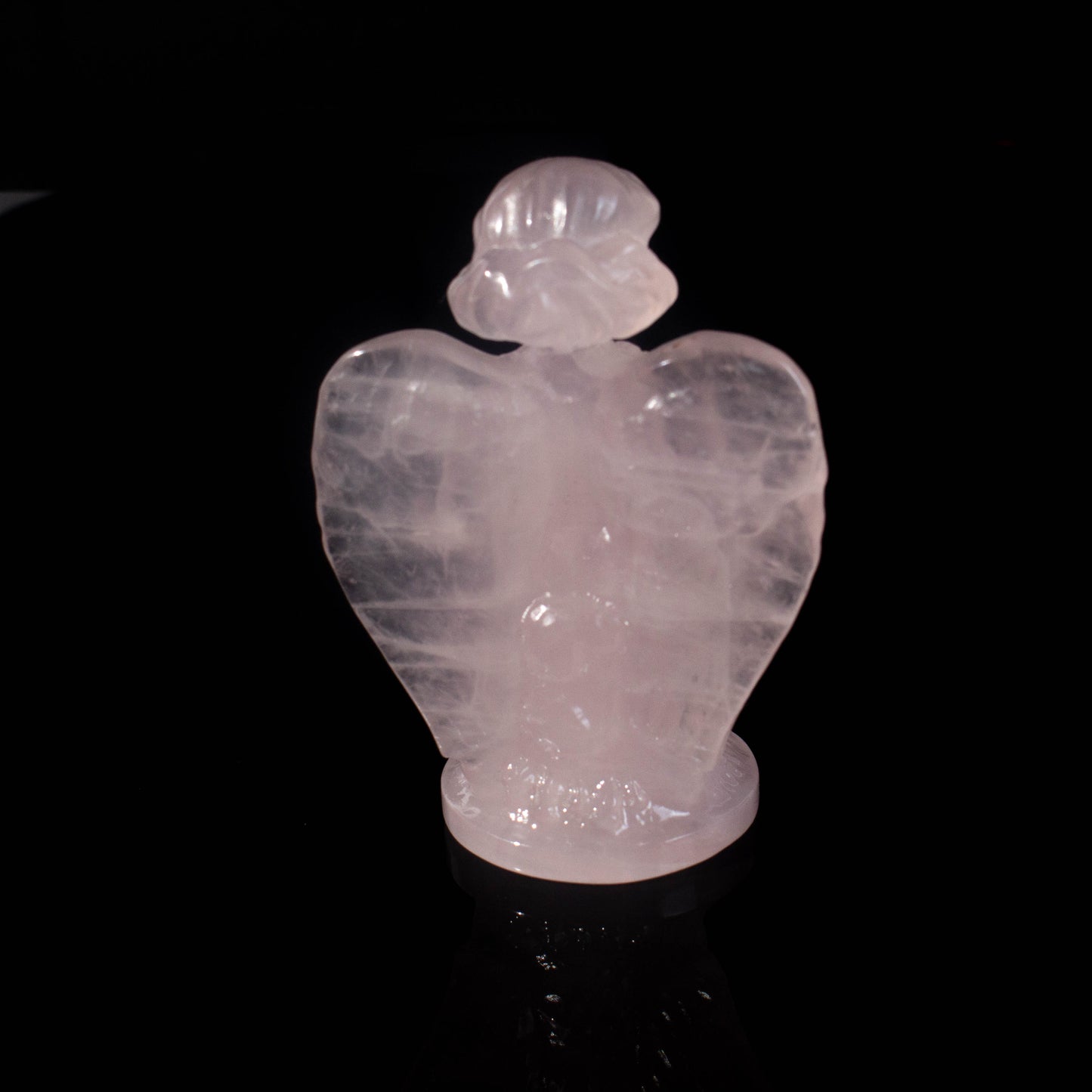 Natural Rose Quartz carved princess ornament, gift